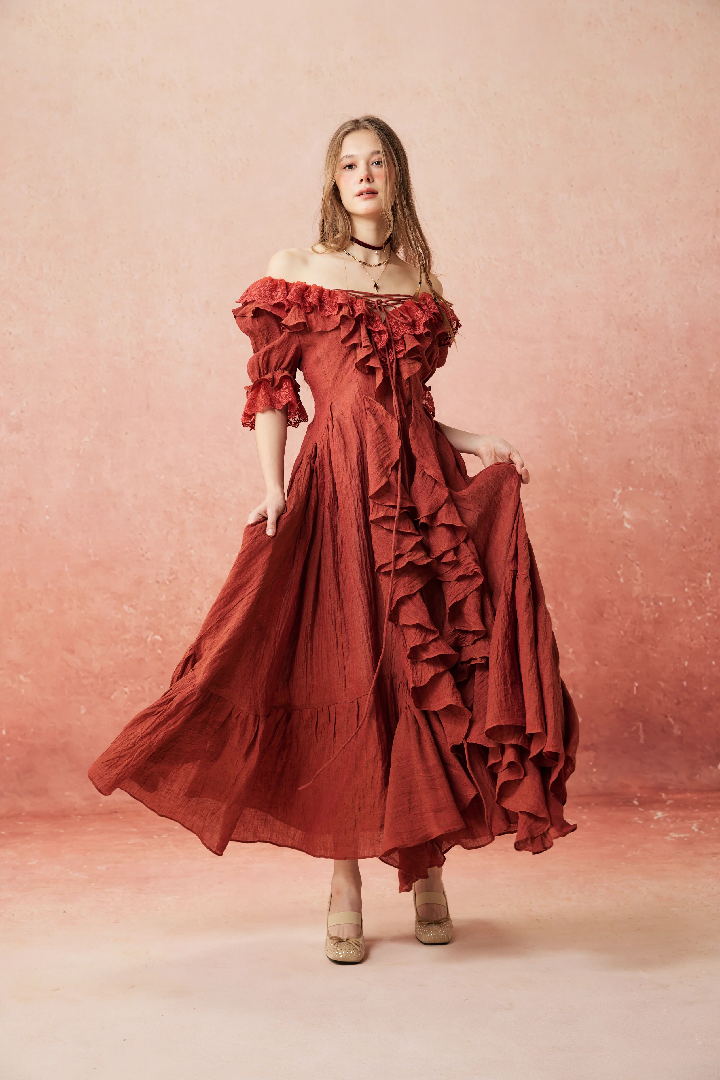 Dewdrops 16 | Maxi Linen Dress Gown - Image 5