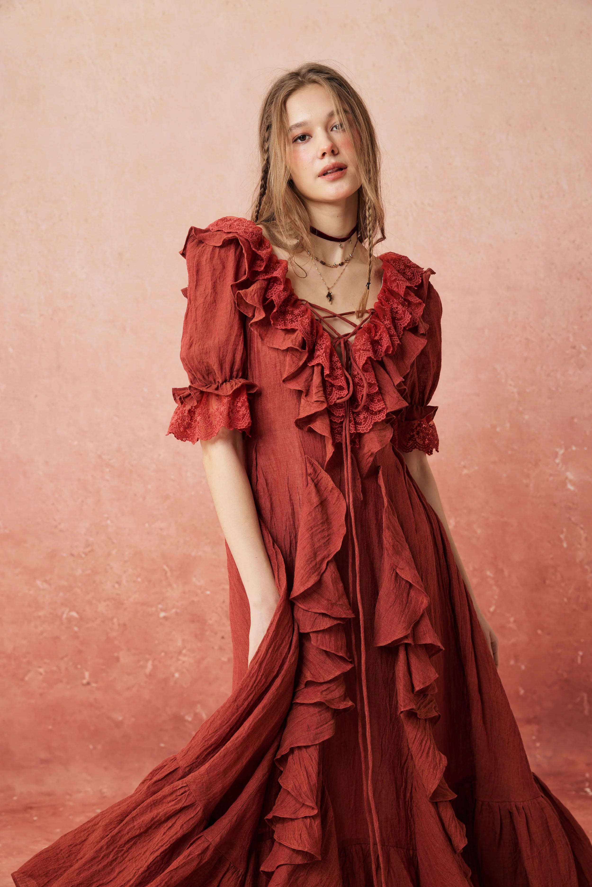 Dewdrops 16 | Maxi Linen Dress Gown - Image 6