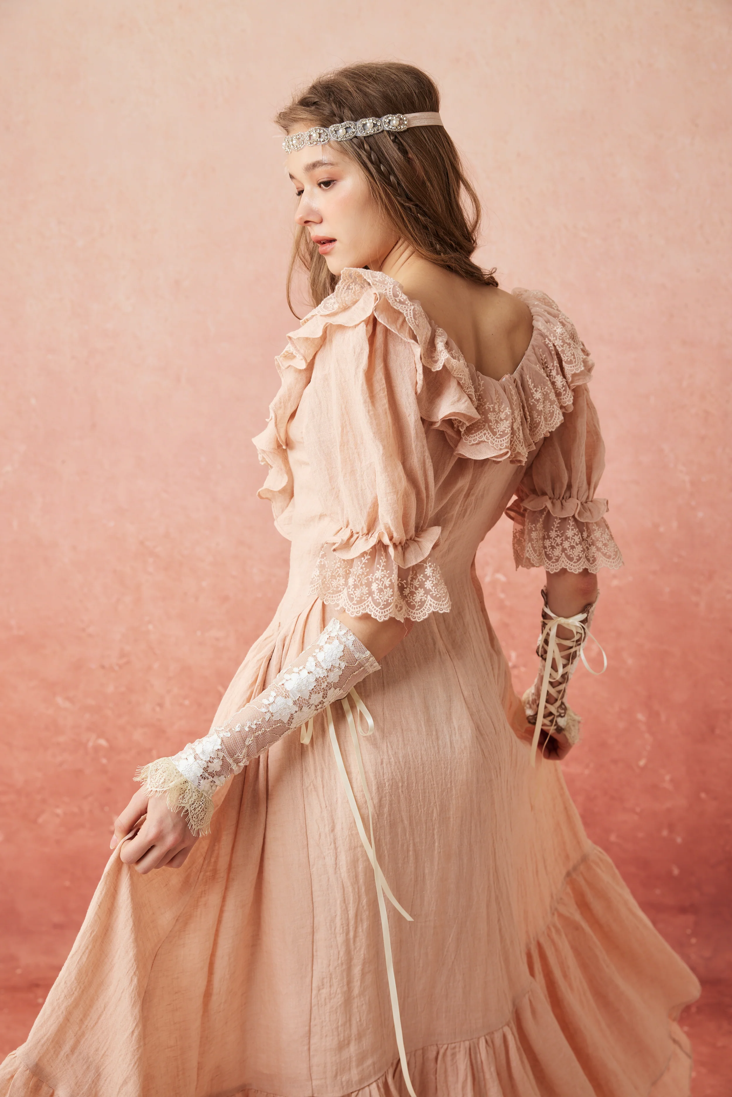 Dewdrops 16 | Maxi Linen Dress Gown - Image 10