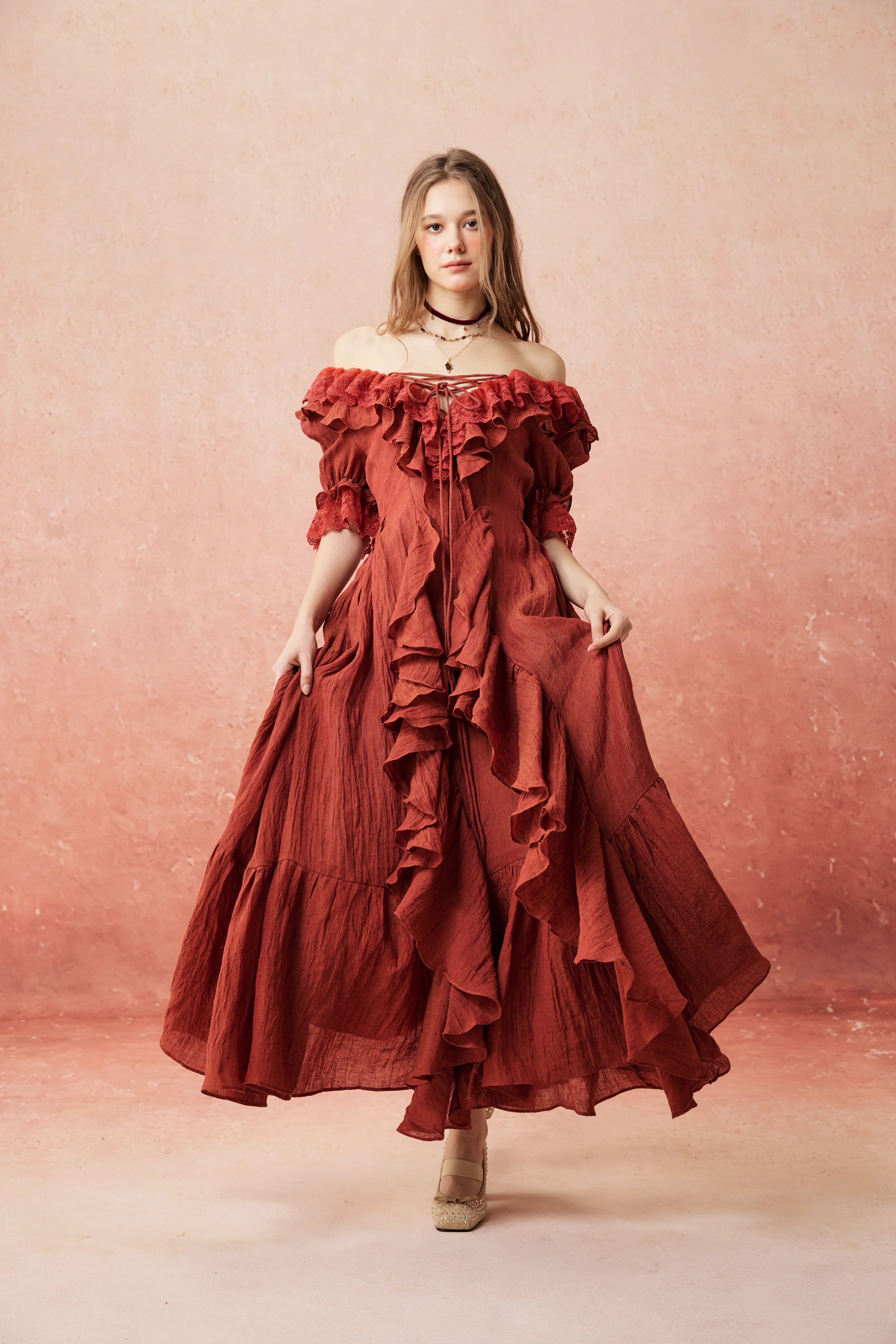 Dewdrops 16 | Maxi Linen Dress Gown - Image 11