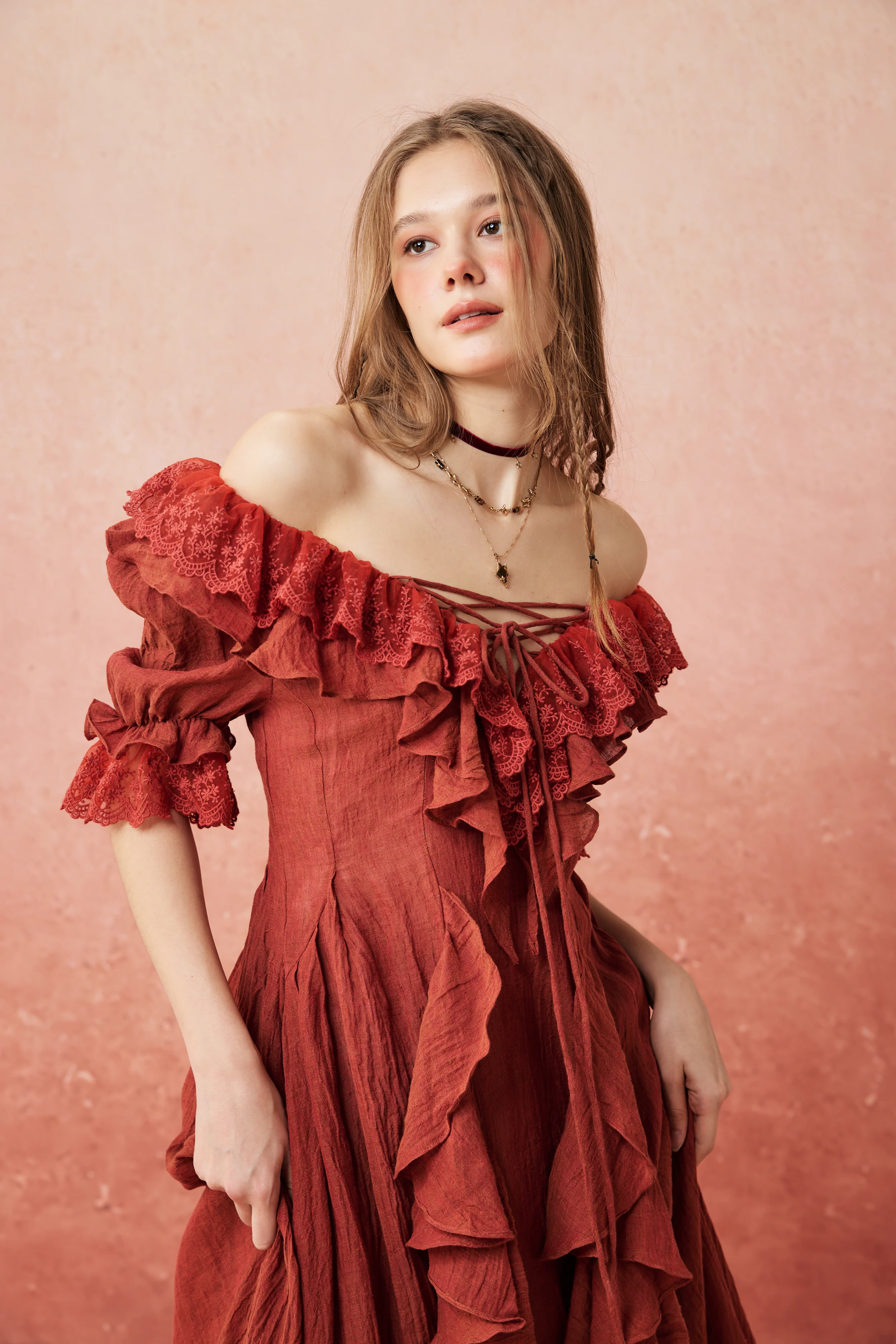 Dewdrops 16 | Maxi Linen Dress Gown - Image 12