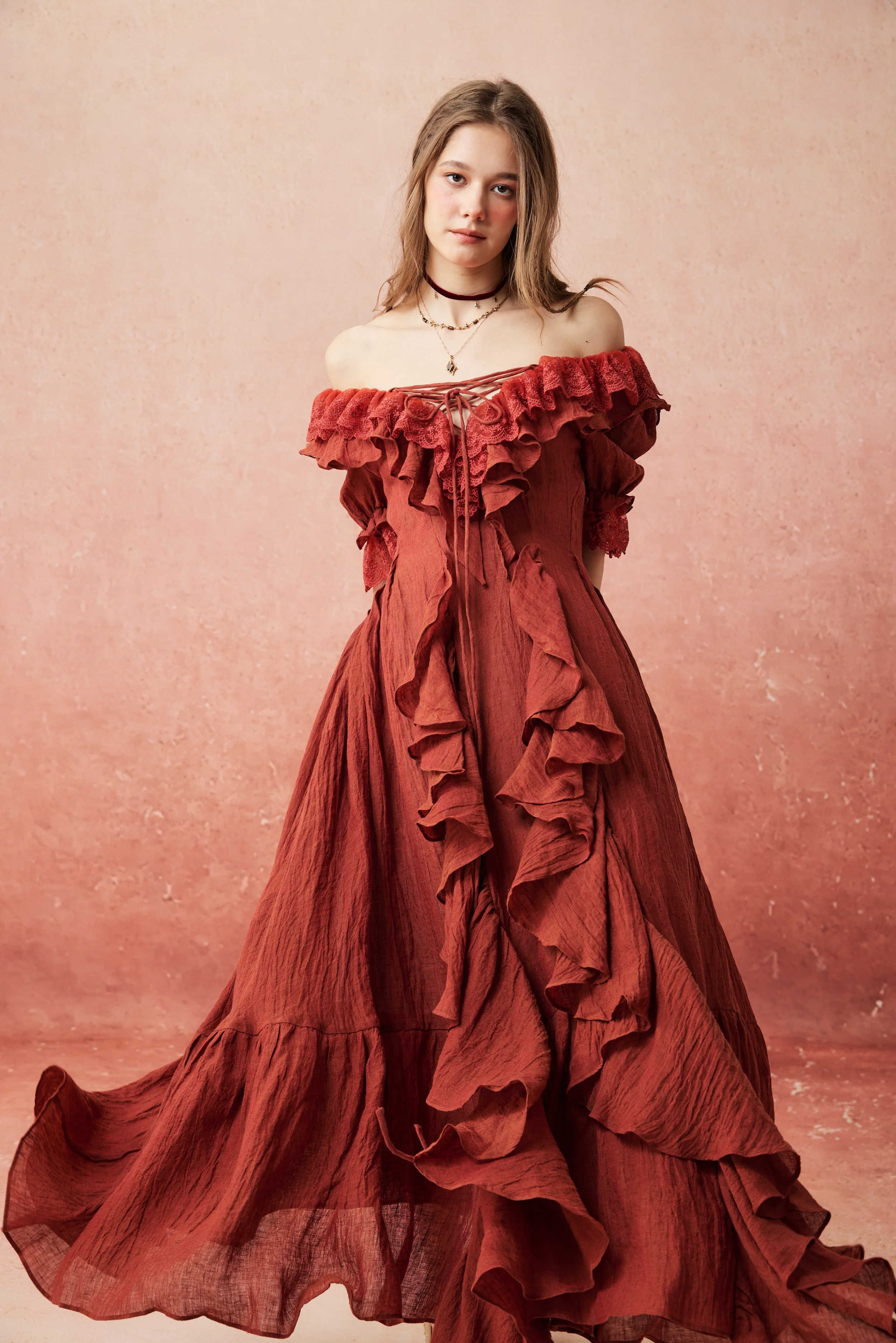 Dewdrops 16 | Maxi Linen Dress Gown - Image 13