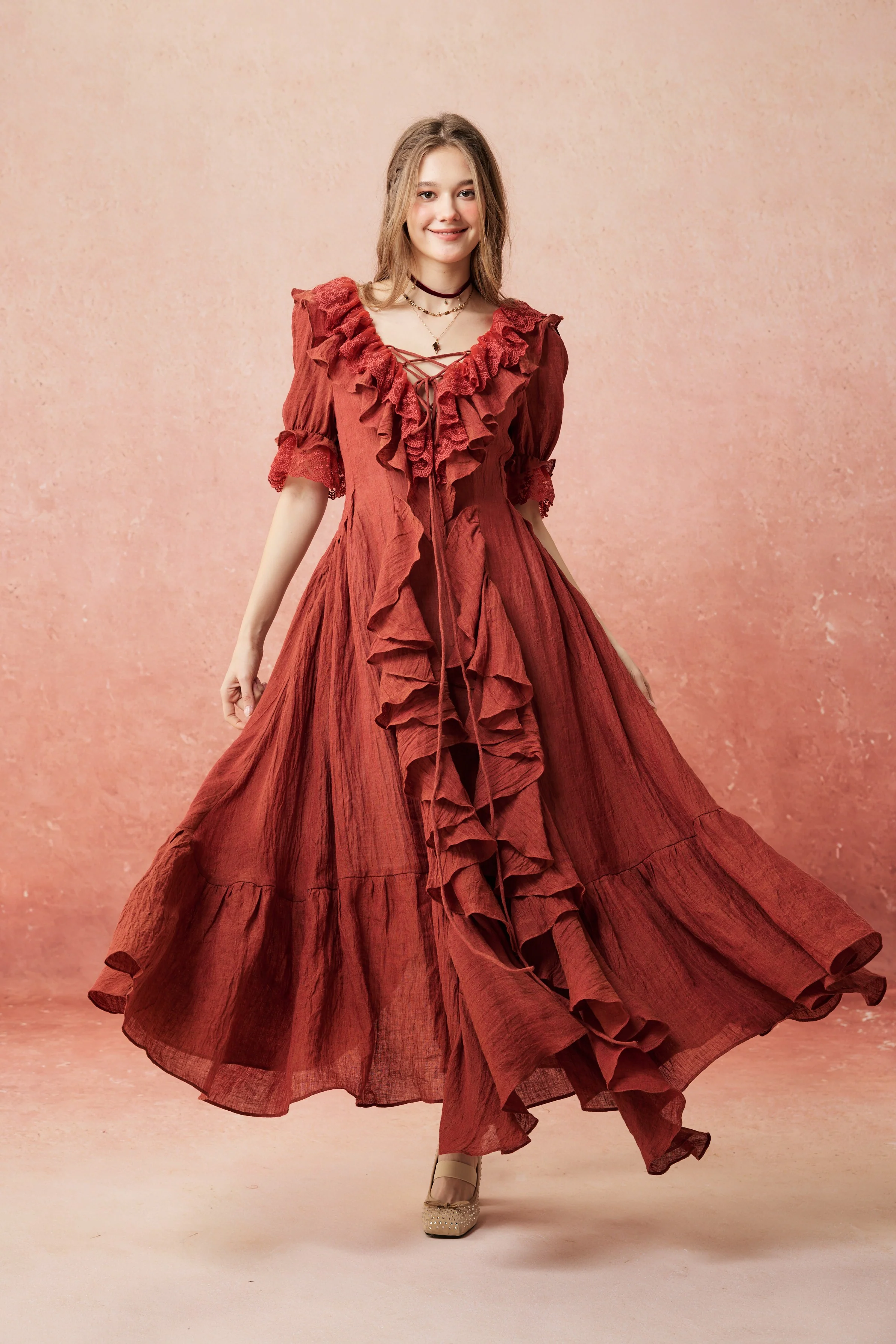 Dewdrops 16 | Maxi Linen Dress Gown - Image 14