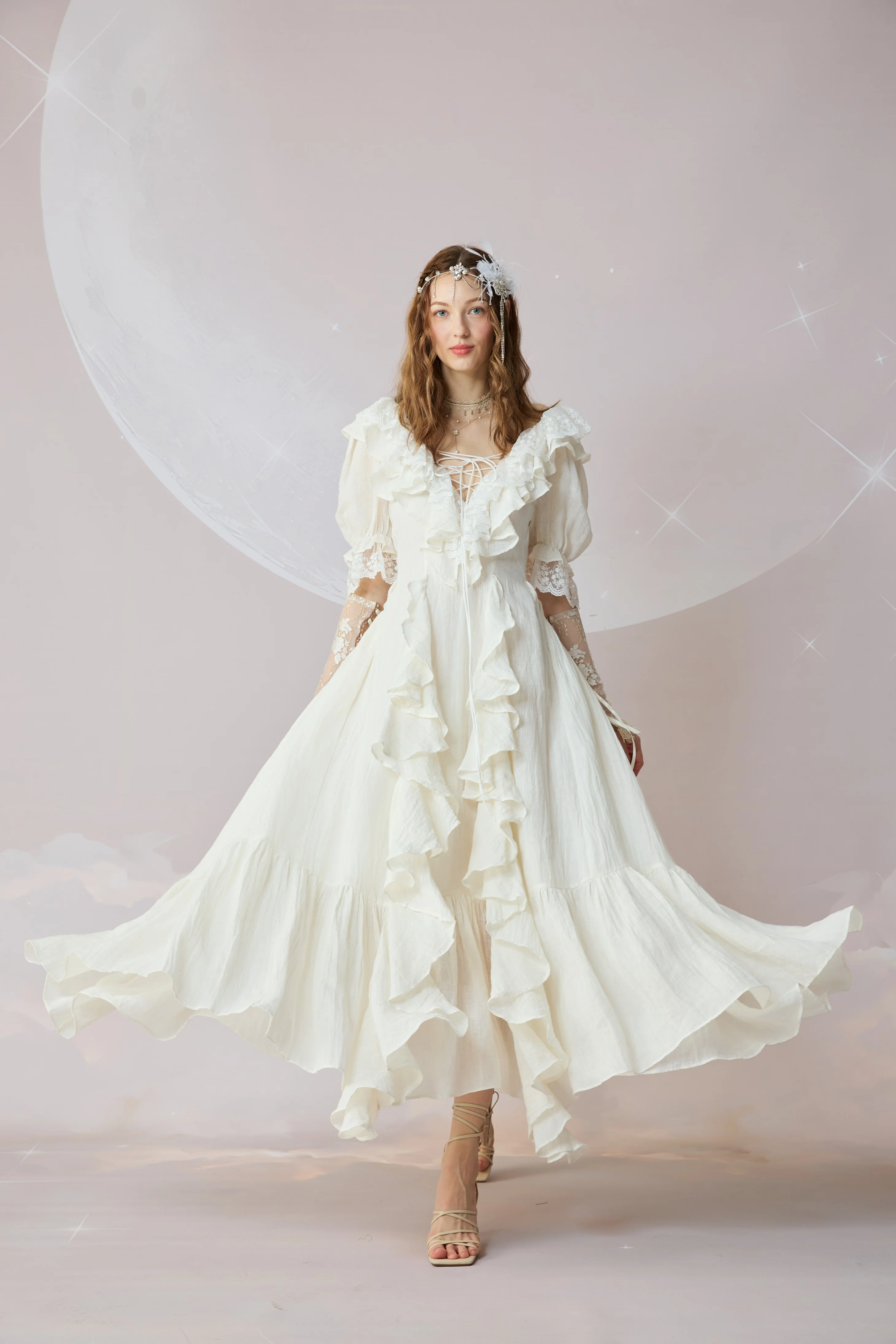 Dewdrops 16 | Maxi Linen Dress Gown - Image 15