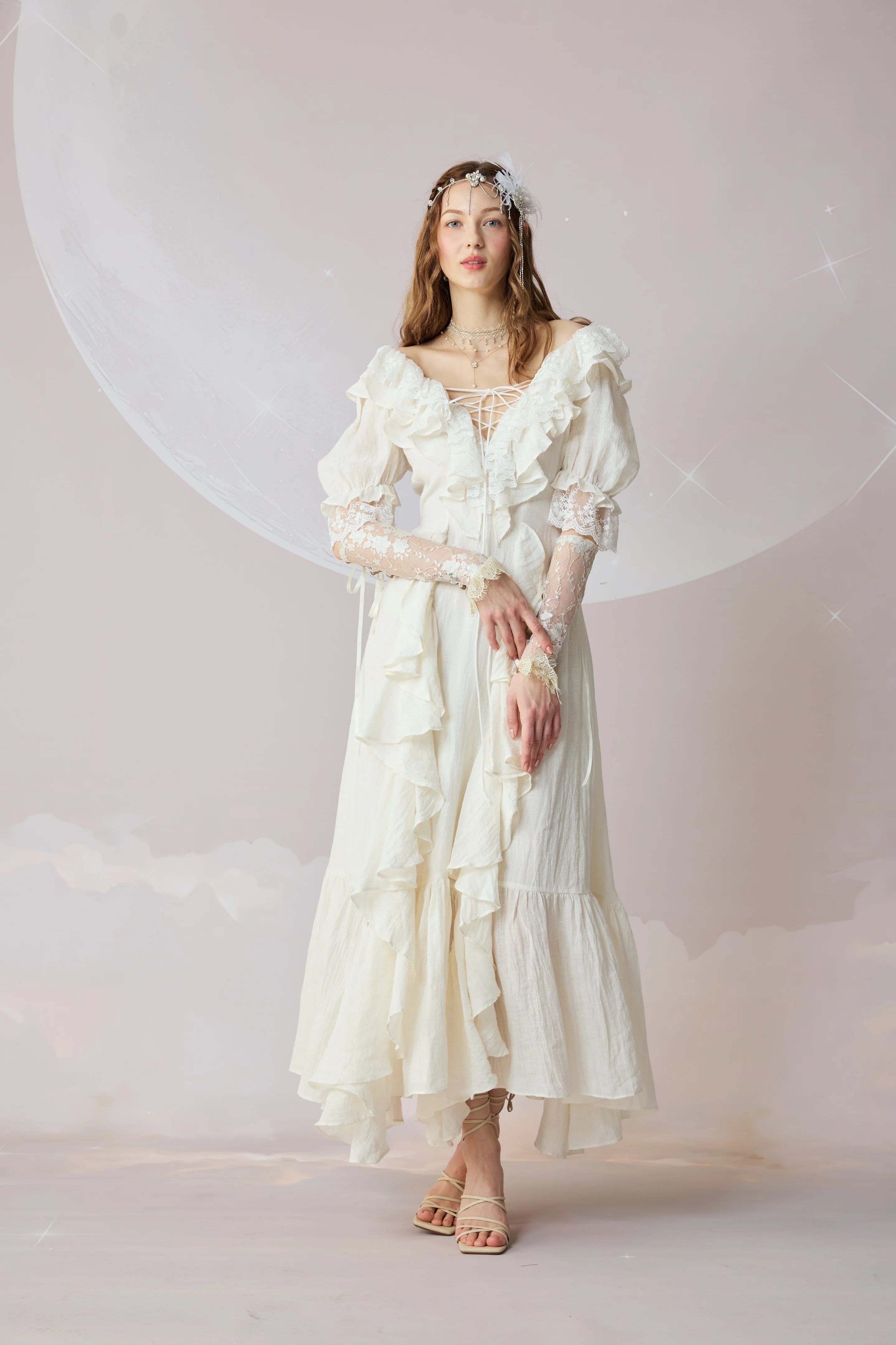 Dewdrops 16 | Maxi Linen Dress Gown - Image 17