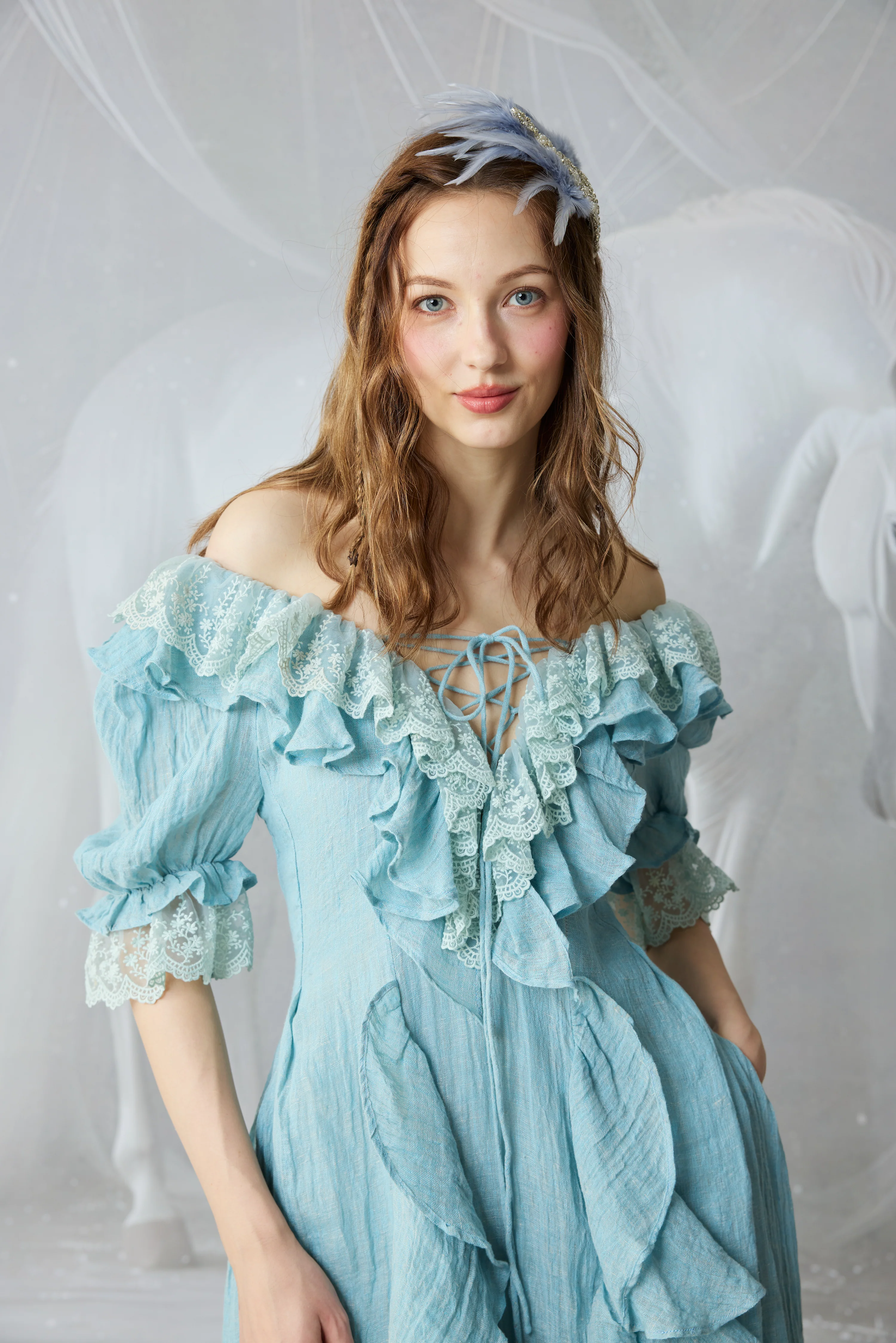 Dewdrops 16 | Maxi Linen Dress Gown - Image 5