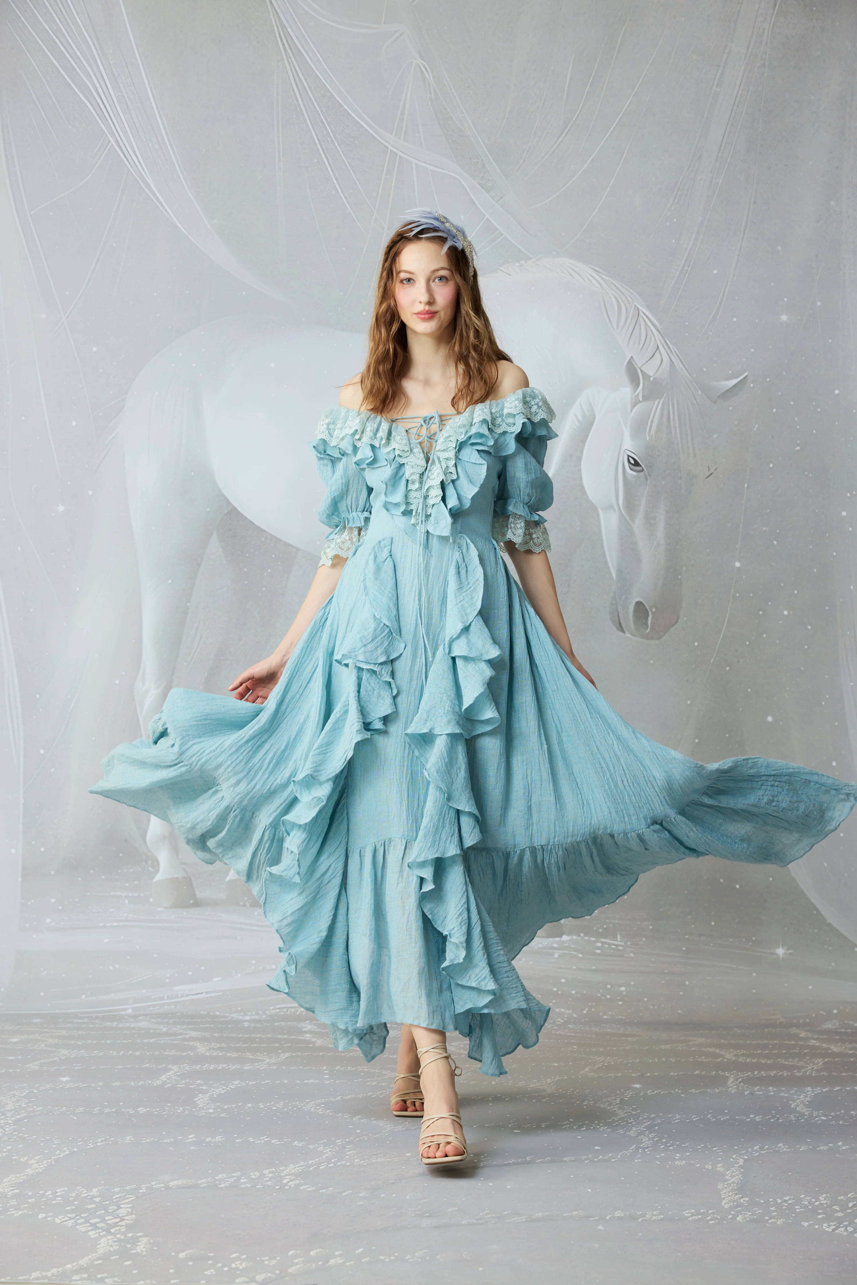 Dewdrops 16 | Maxi Linen Dress Gown - Image 6