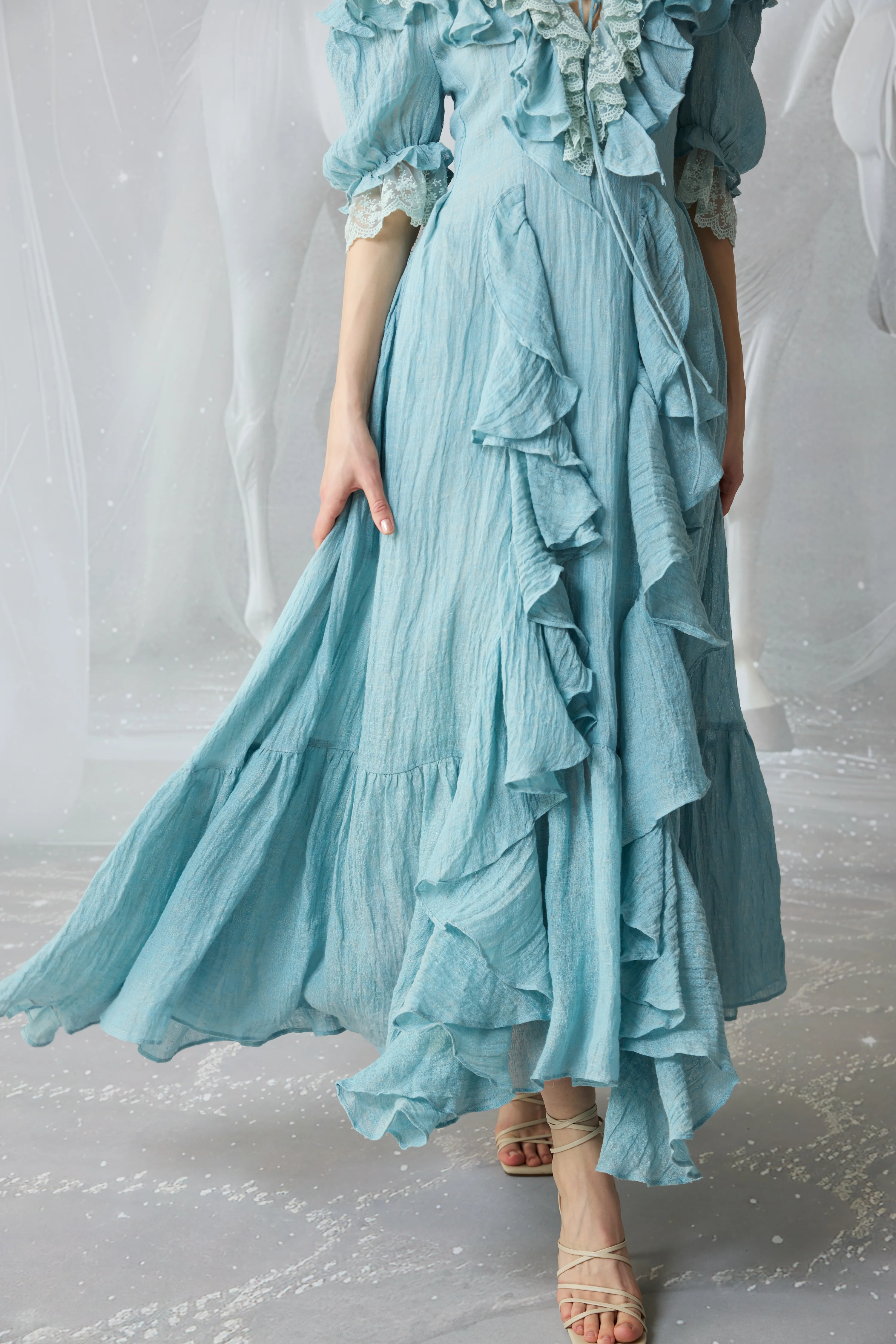 Dewdrops 16 | Maxi Linen Dress Gown - Image 7
