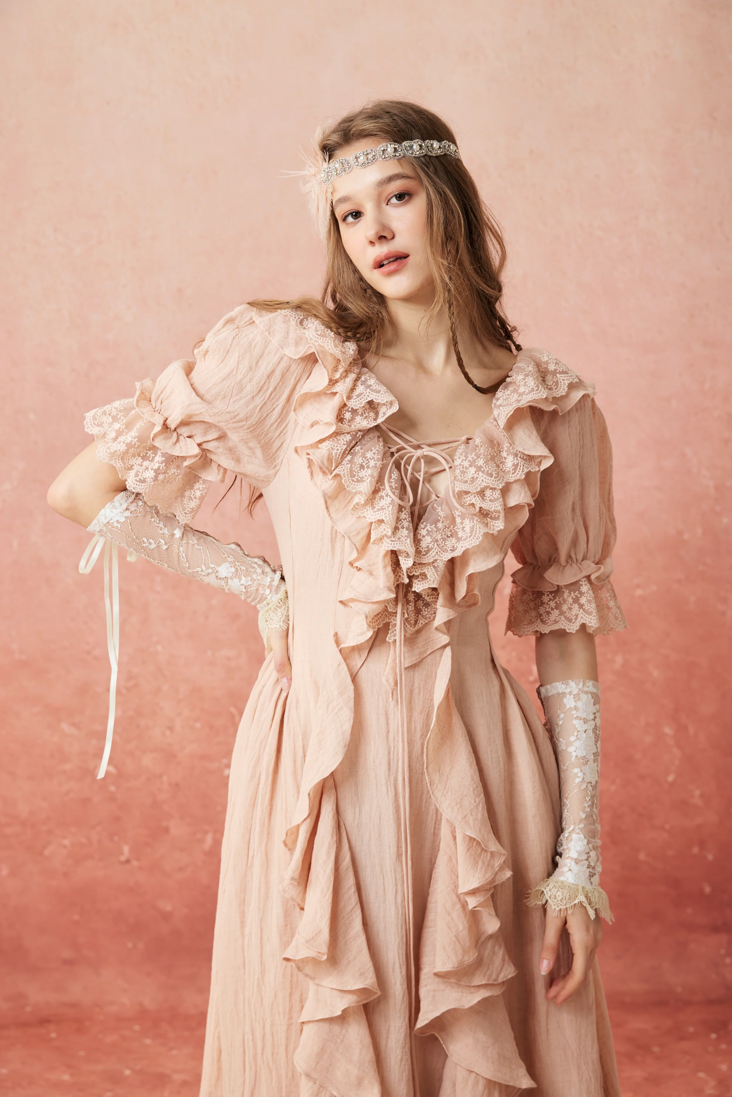 Dewdrops 16 | Maxi Linen Dress Gown - Image 25