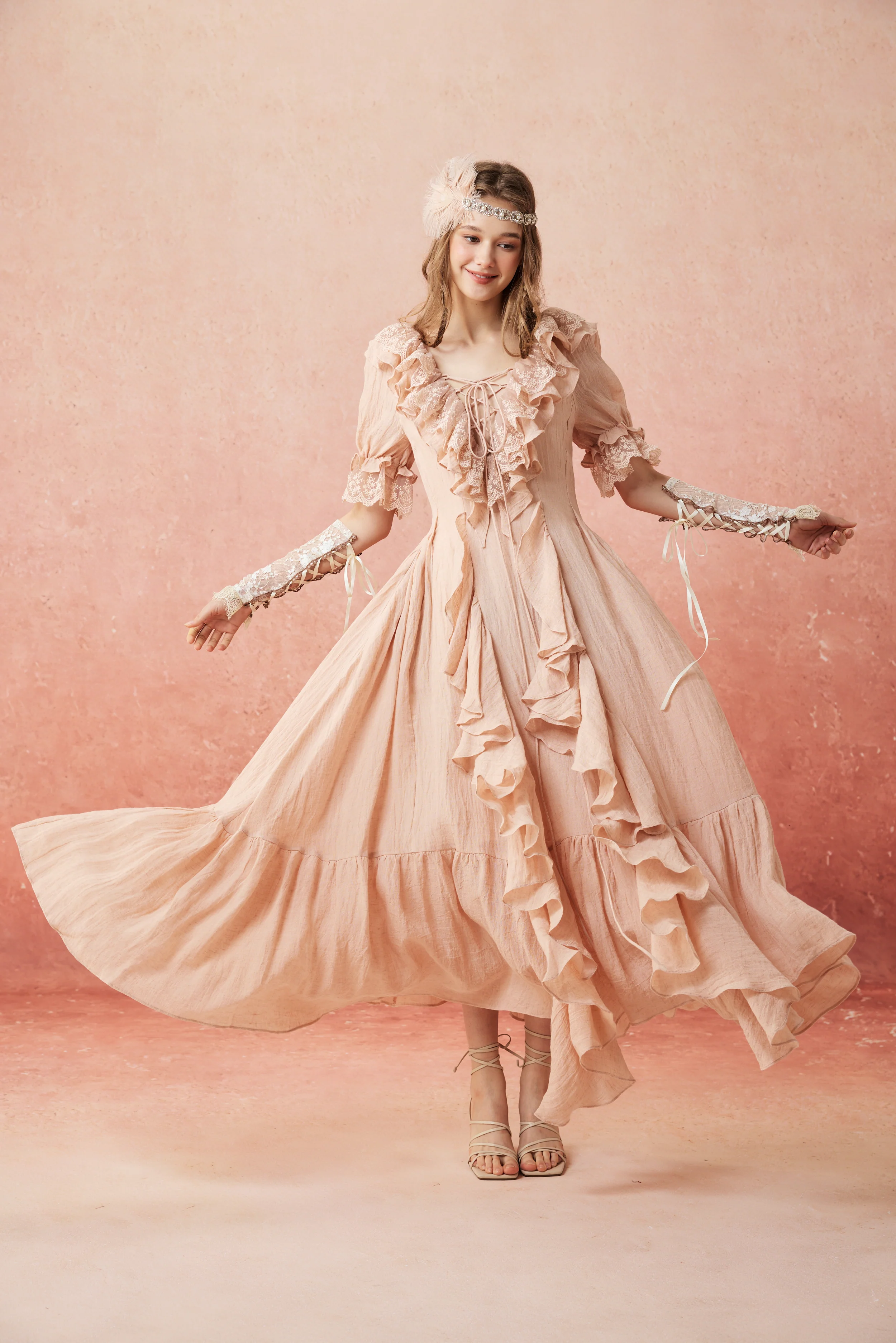Dewdrops 16 | Maxi Linen Dress Gown - Image 27