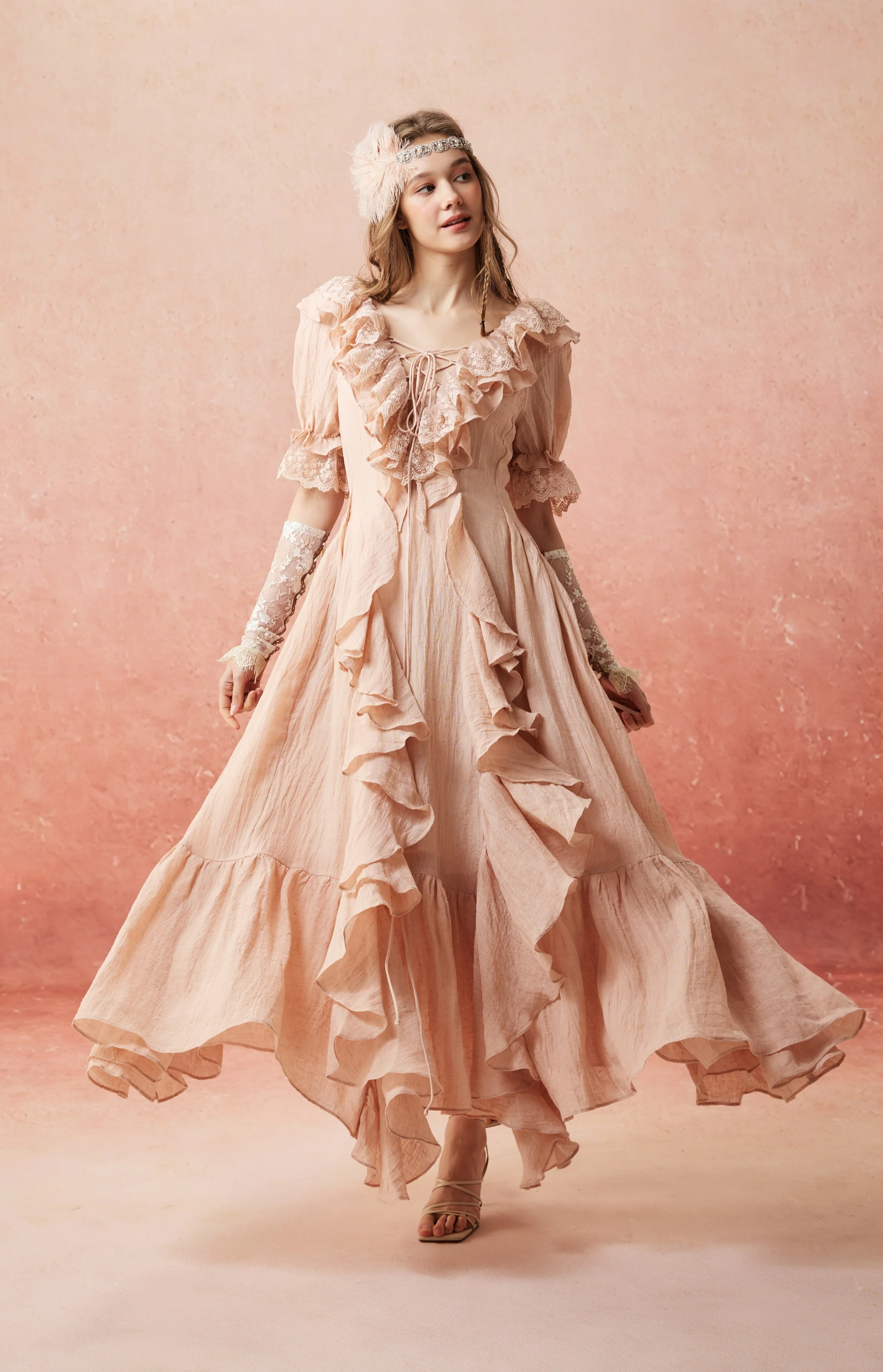 Dewdrops 16 | Maxi Linen Dress Gown - Image 28