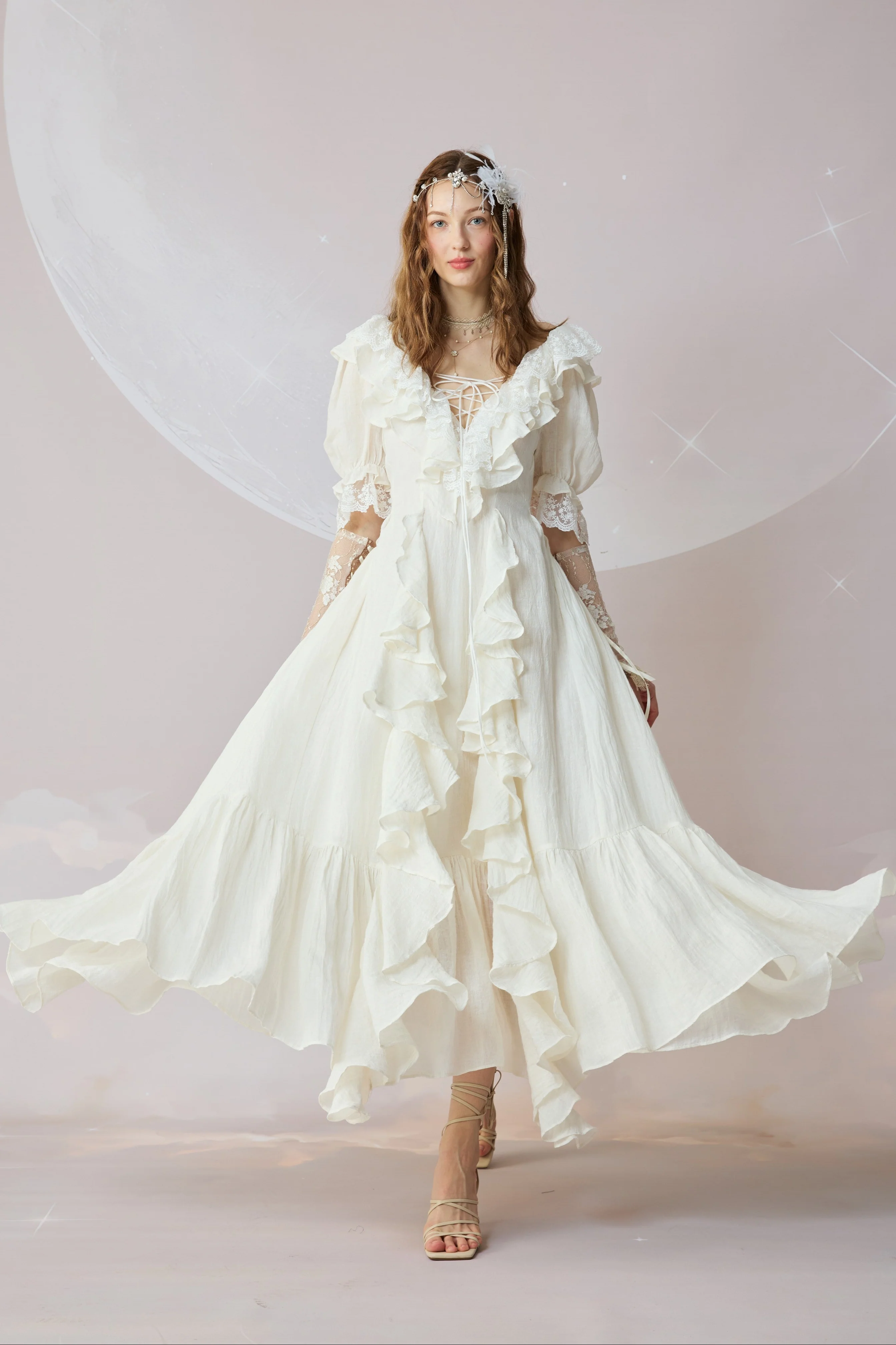 Dewdrops 16 | Maxi Linen Dress Gown - Image 16