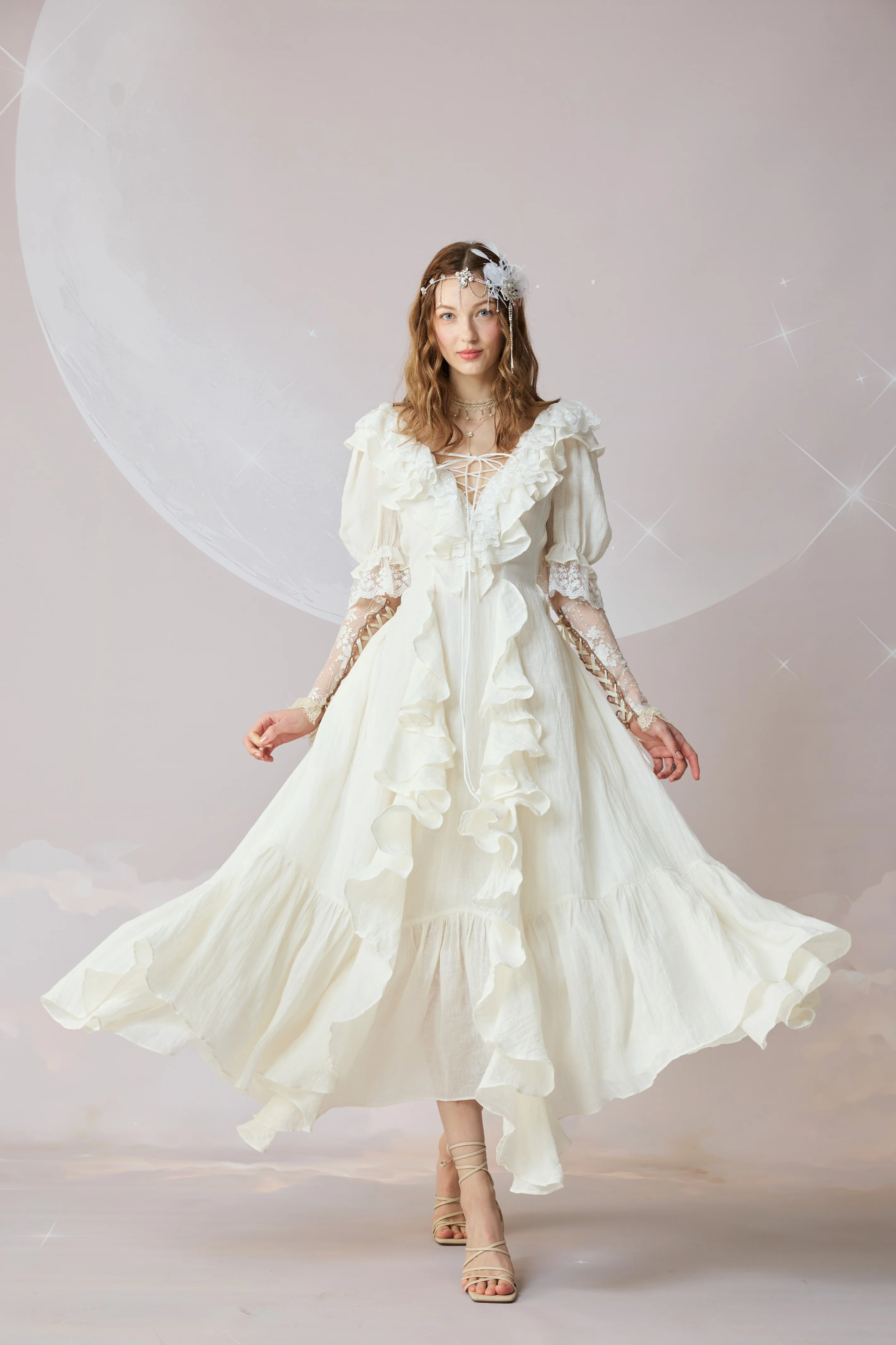 Dewdrops 16 | Maxi Linen Dress Gown - Image 10