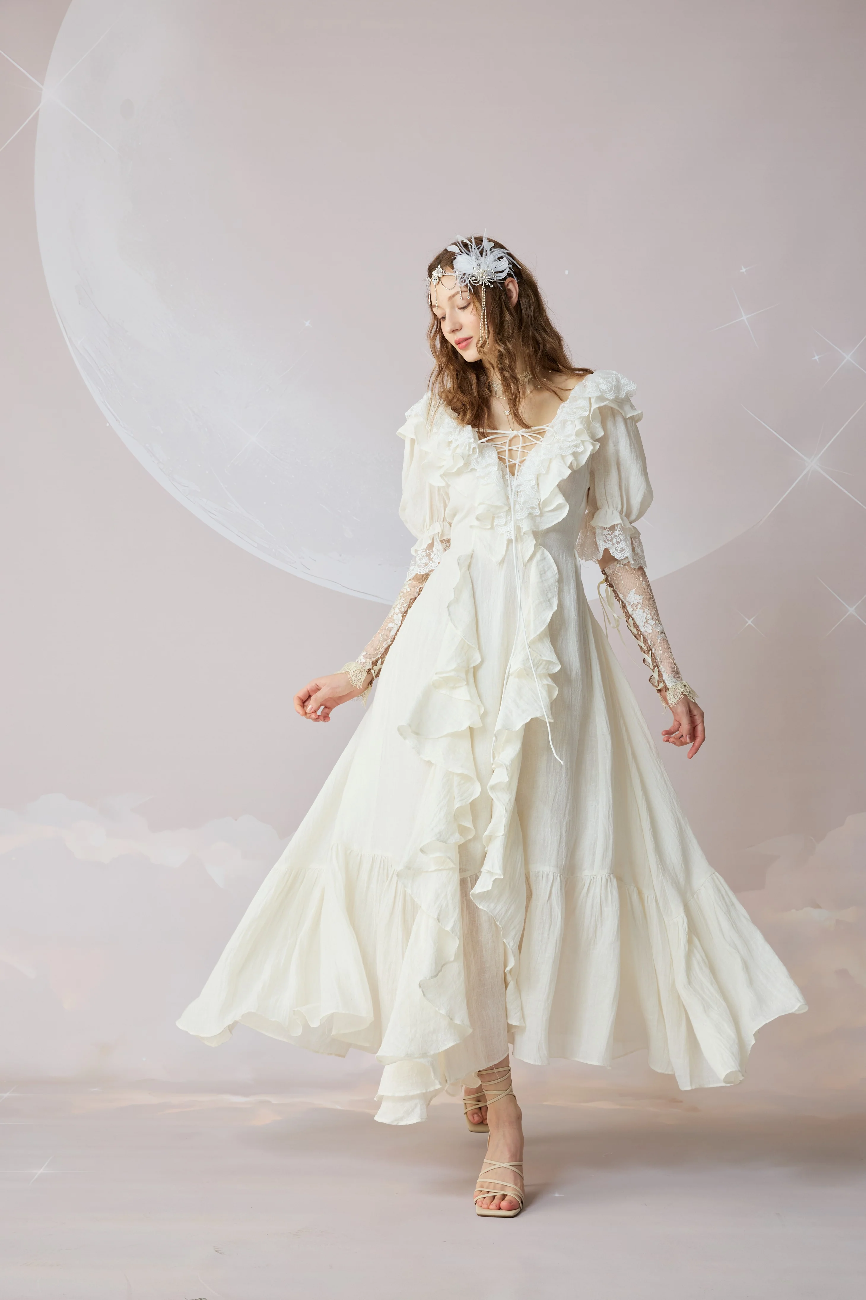 Dewdrops 16 | Maxi Linen Dress Gown - Image 11