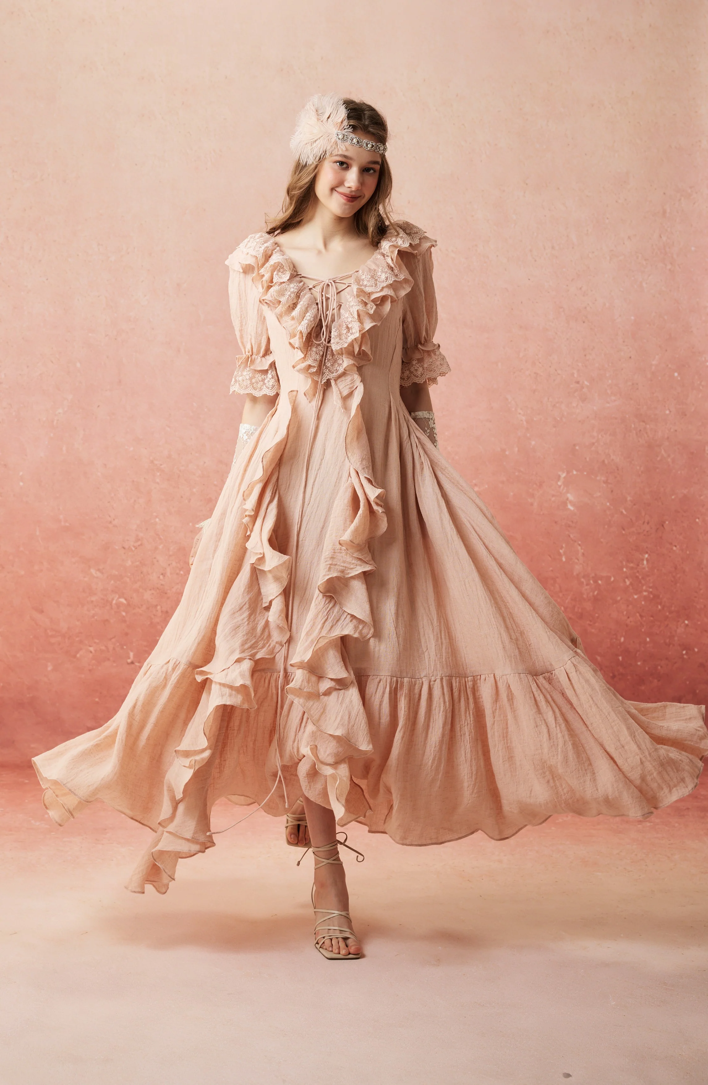 Dewdrops 16 | Maxi Linen Dress Gown - Image 12