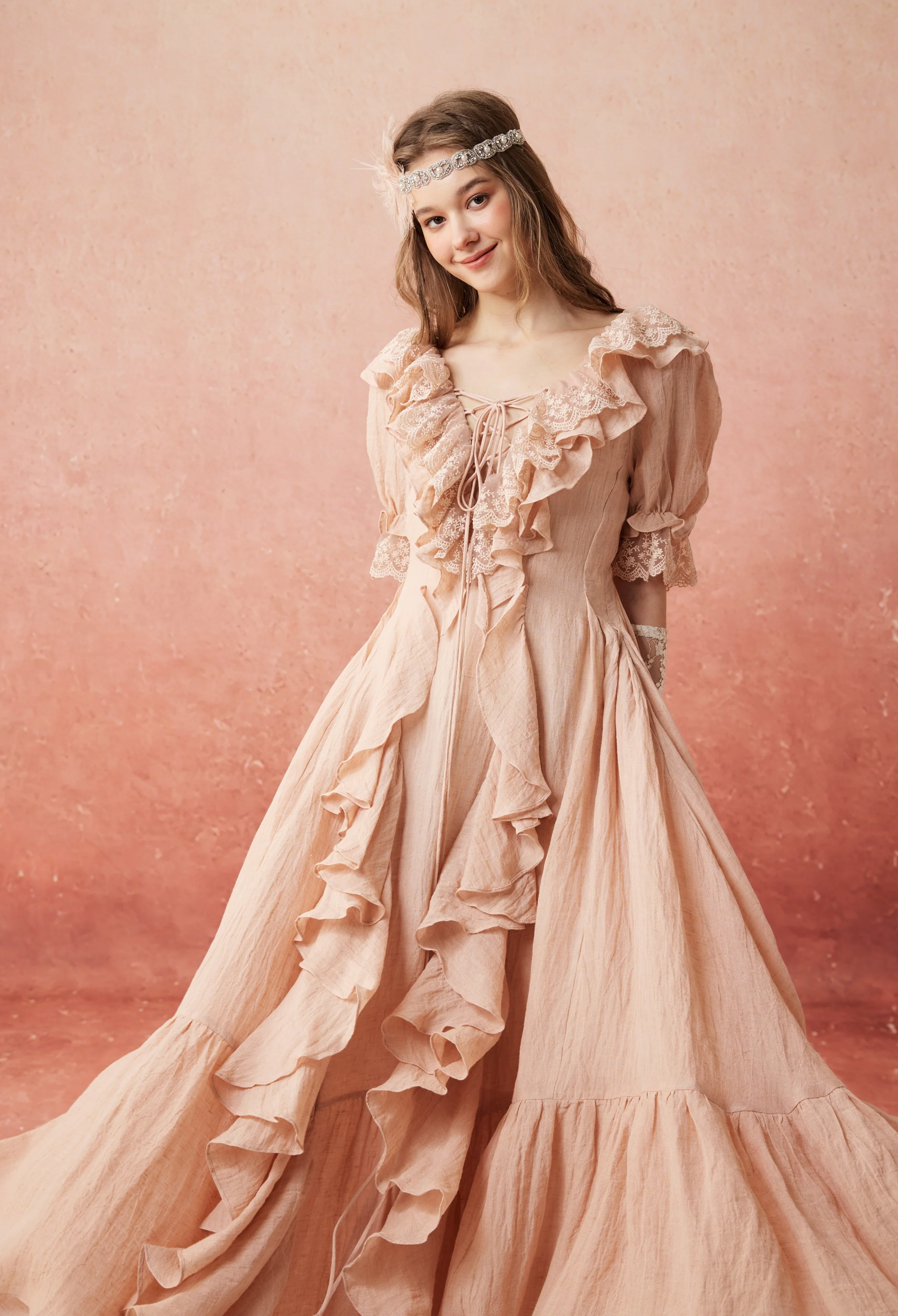 Dewdrops 16 | Maxi Linen Dress Gown - Image 13