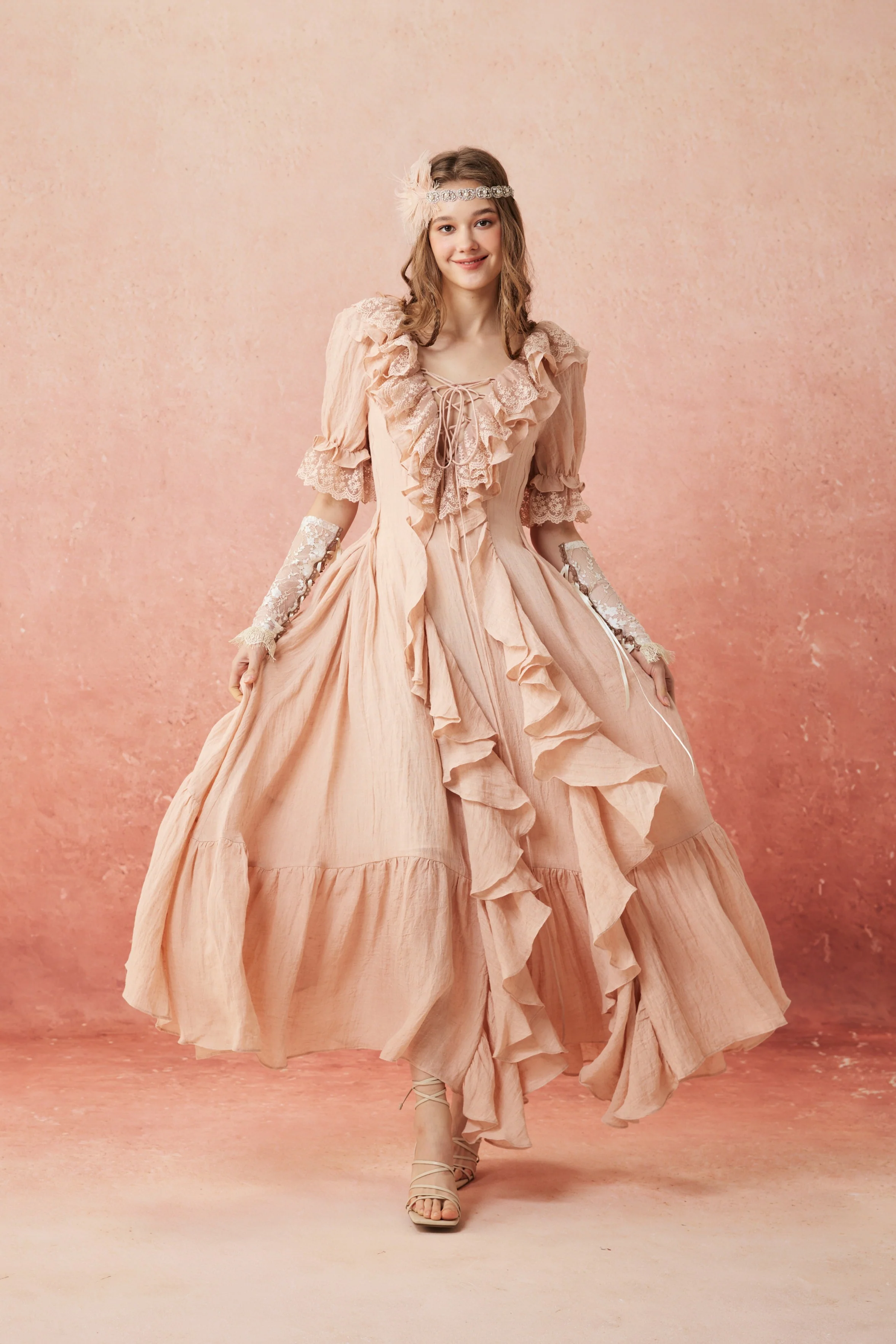 Dewdrops 16 | Maxi Linen Dress Gown - Image 14