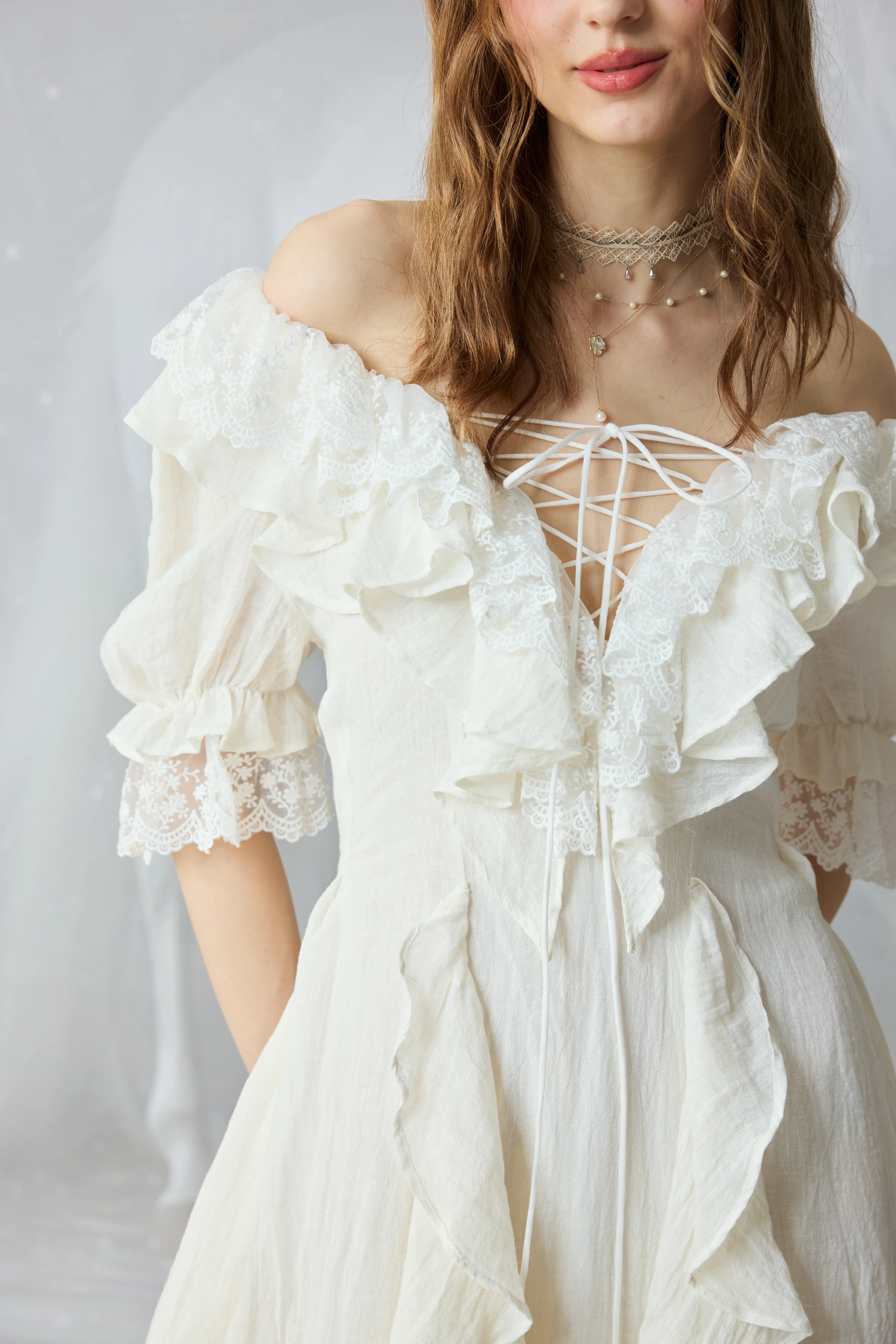 Dewdrops 16 | Maxi Linen Dress Gown - Image 6