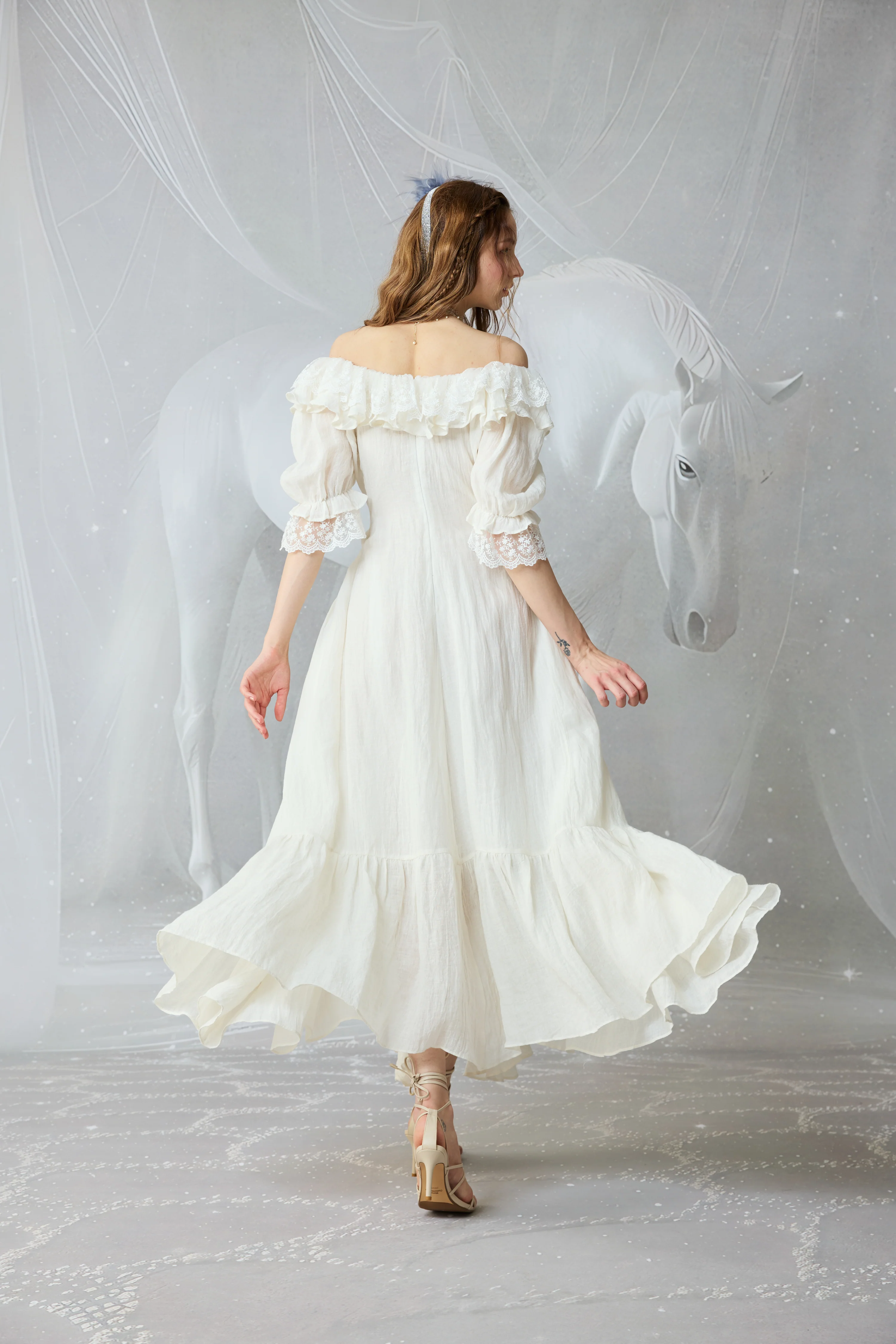 Dewdrops 16 | Maxi Linen Dress Gown - Image 8
