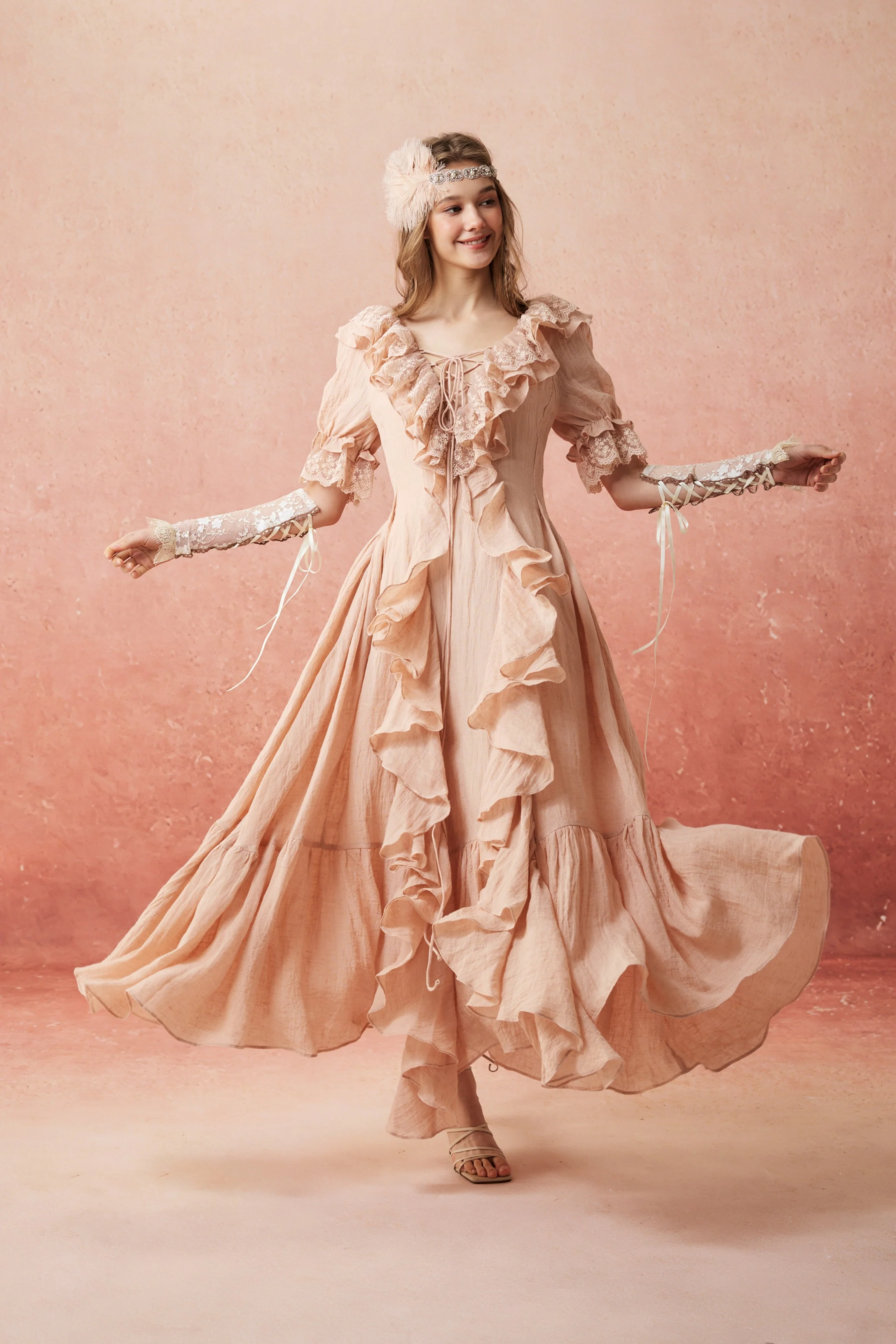 Dewdrops 16 | Maxi Linen Dress Gown - Image 3