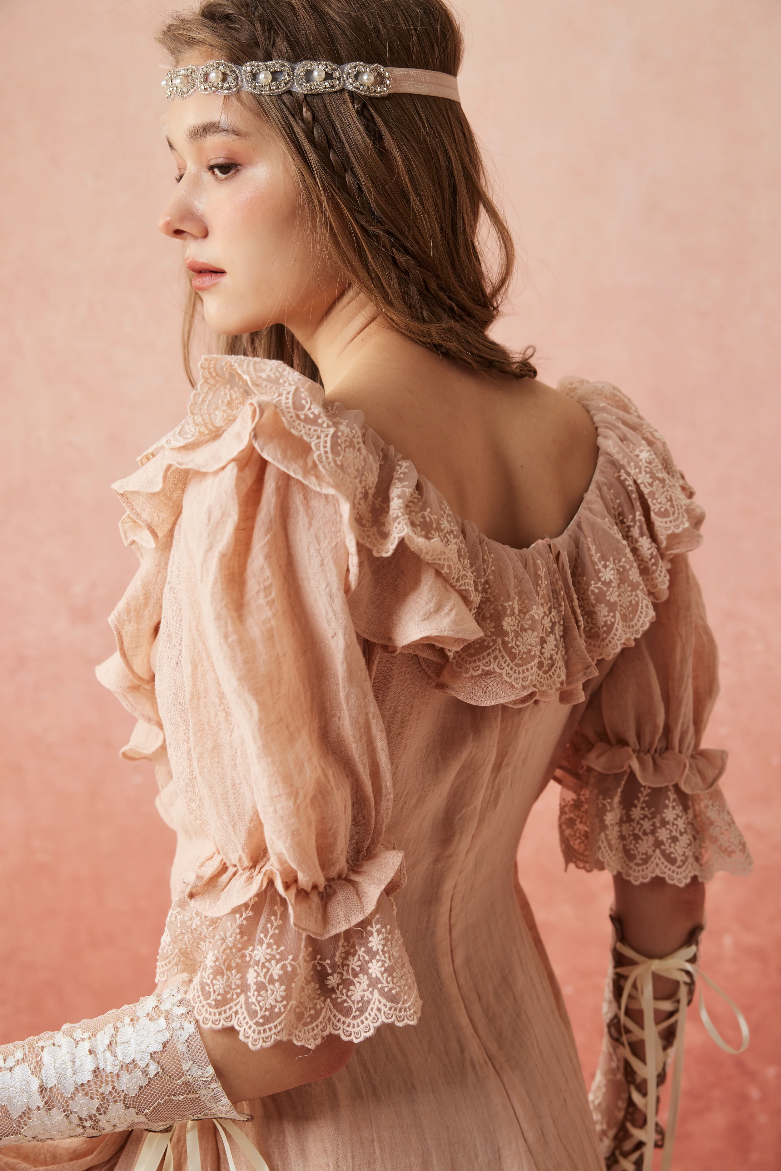 Dewdrops 16 | Maxi Linen Dress Gown - Image 38