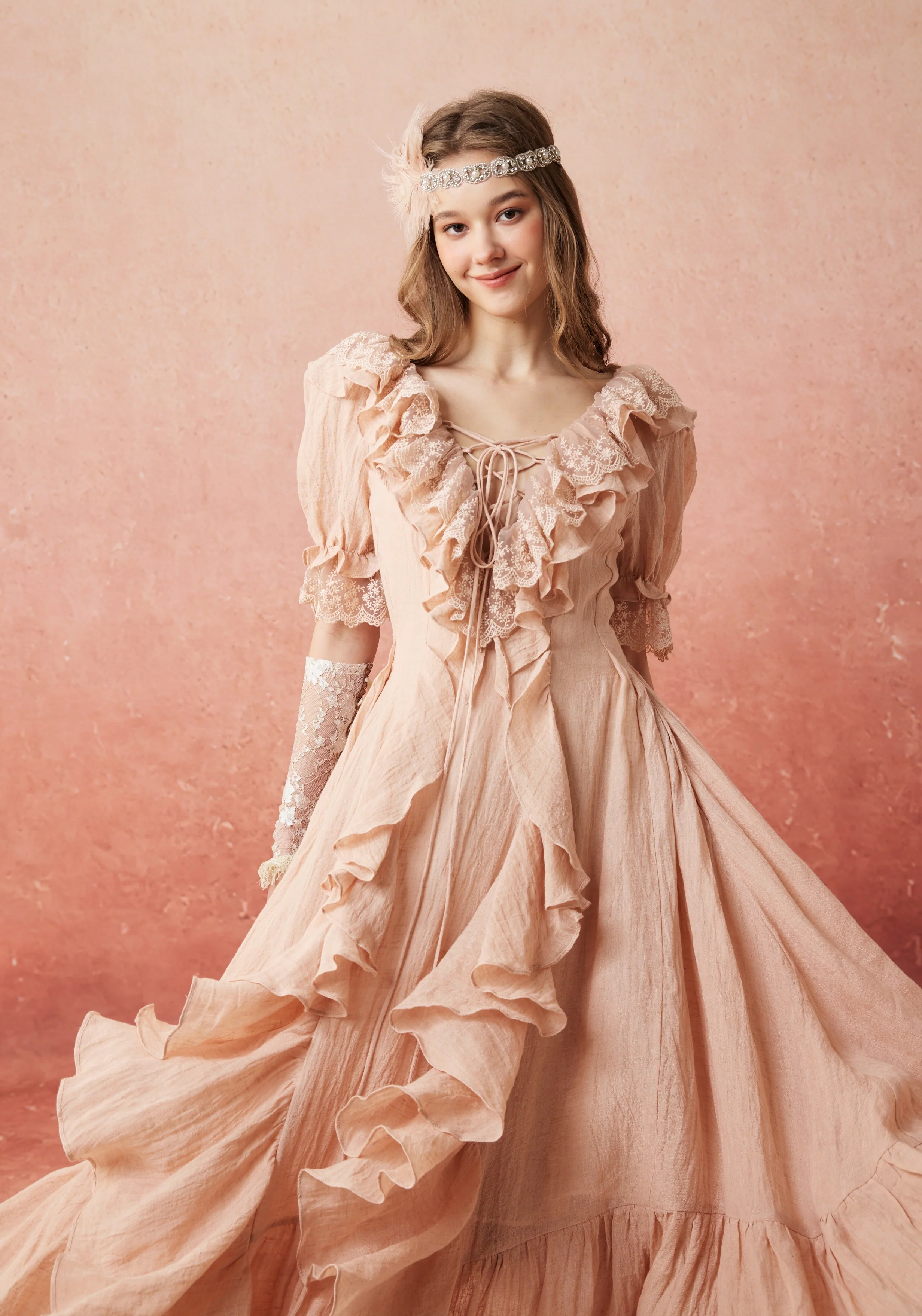 Dewdrops 16 | Maxi Linen Dress Gown - Image 5