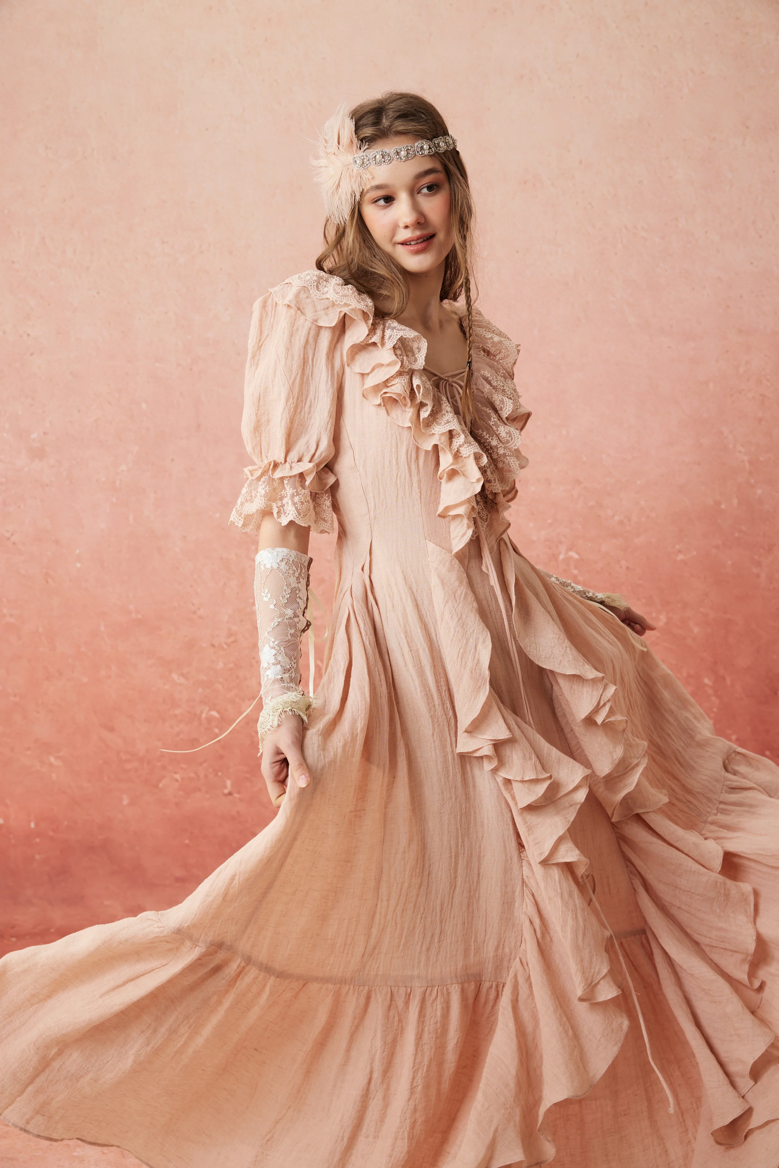 Dewdrops 16 | Maxi Linen Dress Gown - Image 6