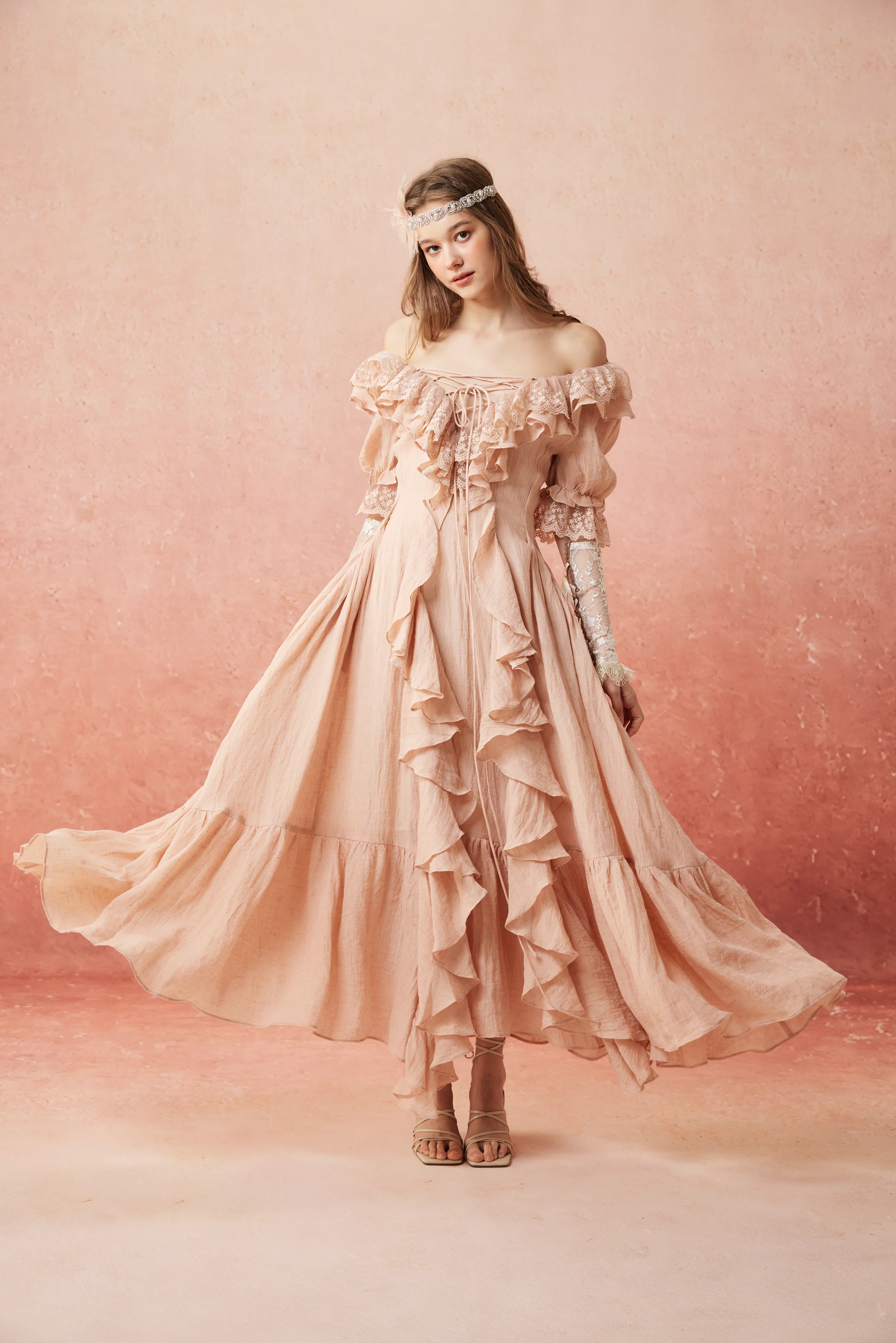 Dewdrops 16 | Maxi Linen Dress Gown - Image 9