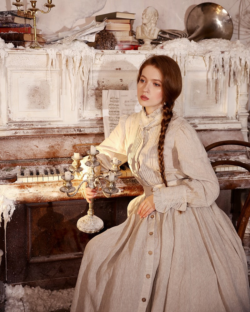 Dorothy 27 | Ruffled maxi linen skirt - Image 9