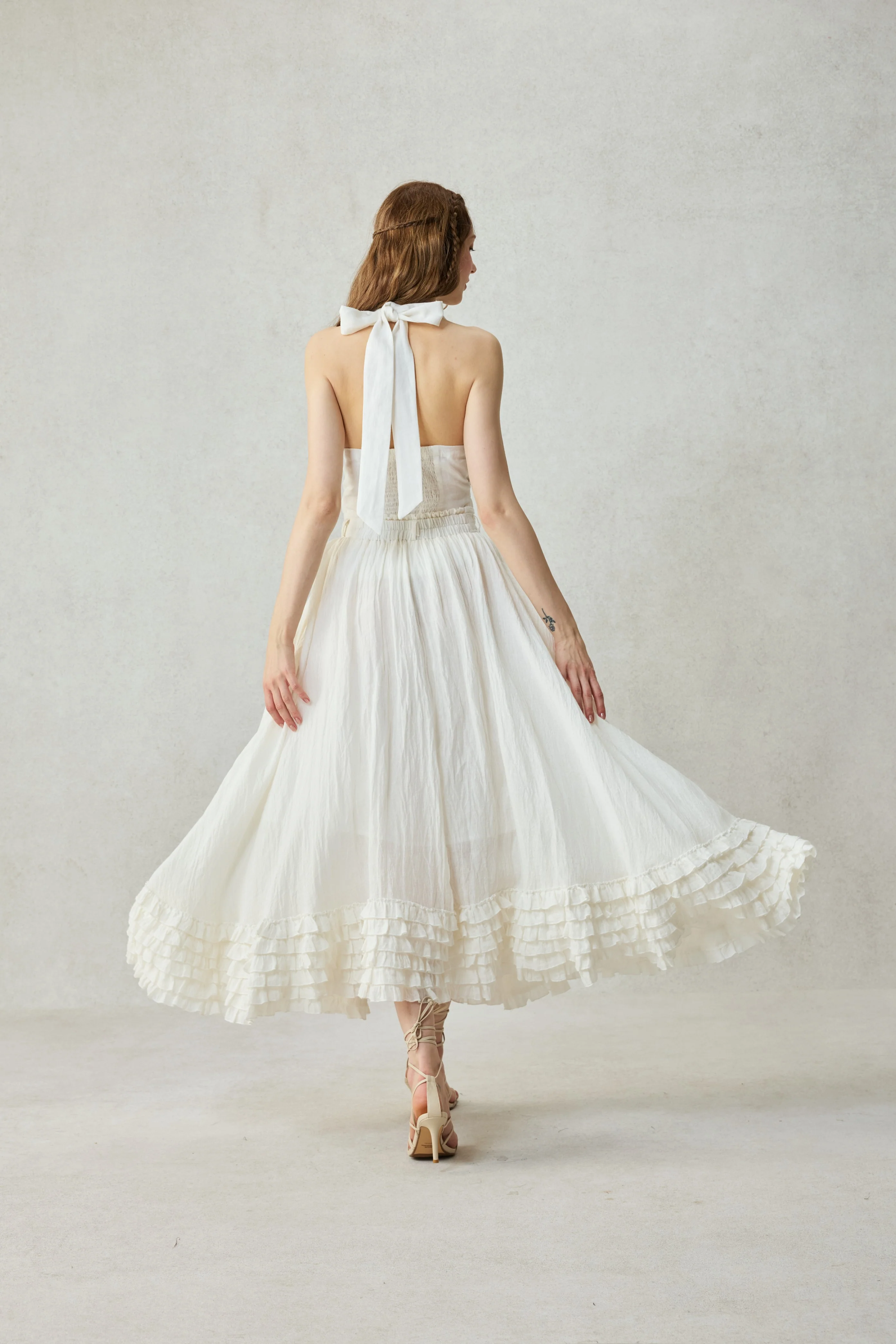 Dorothy 27 | Ruffled maxi linen skirt - Image 5