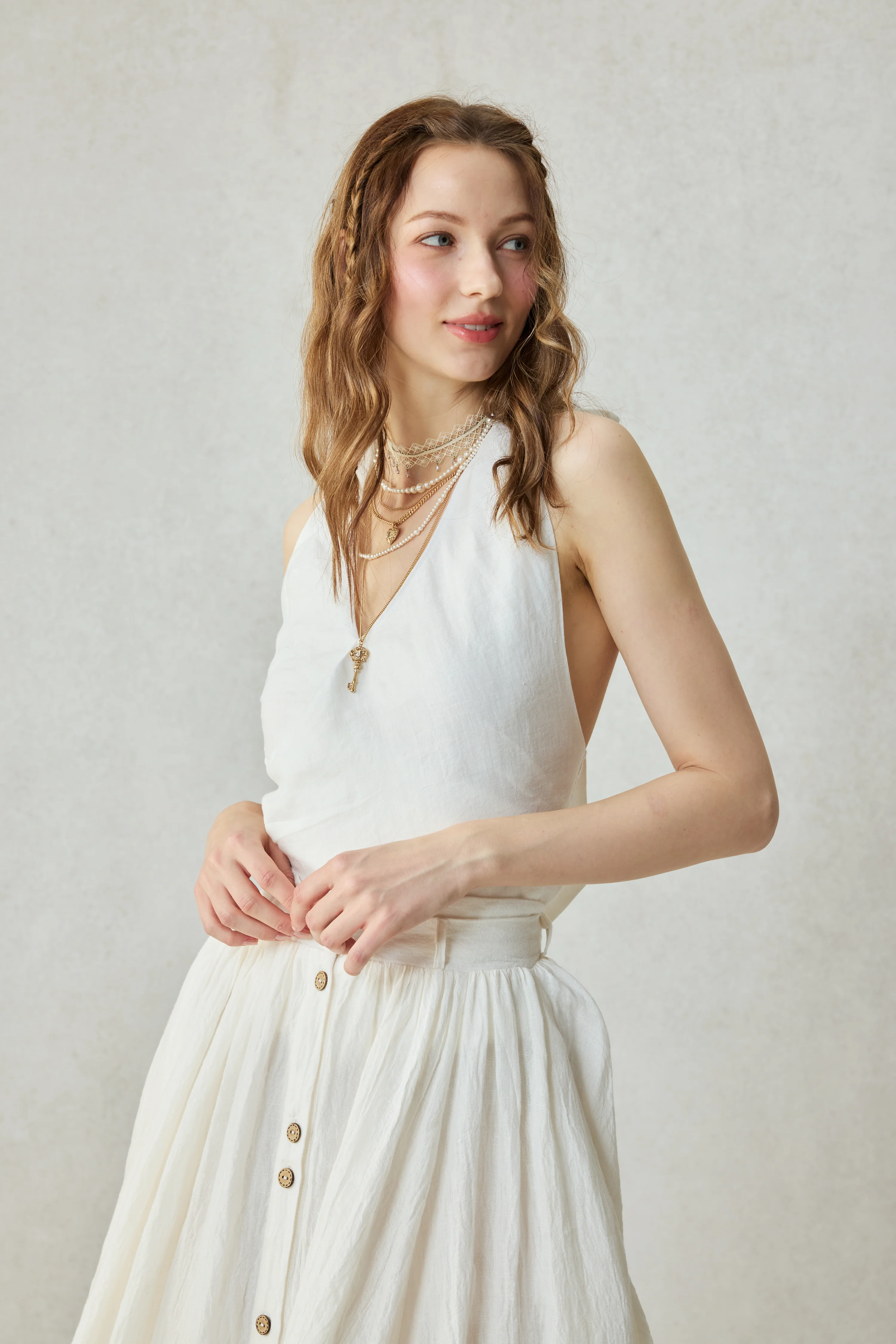 Dorothy 27 | Ruffled maxi linen skirt - Image 7