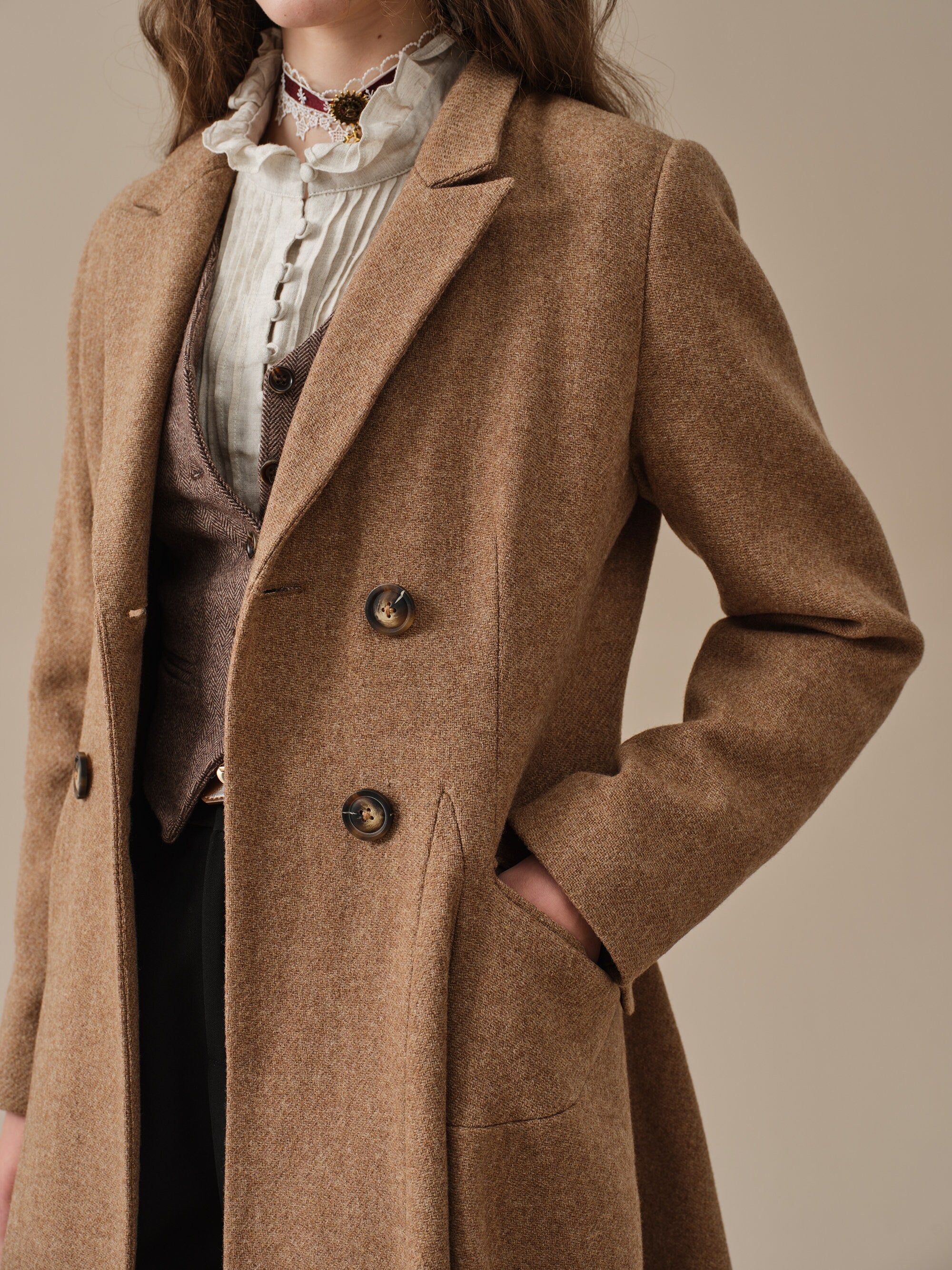 The Roman Holiday 17 | 100% wool classic coat - Image 14