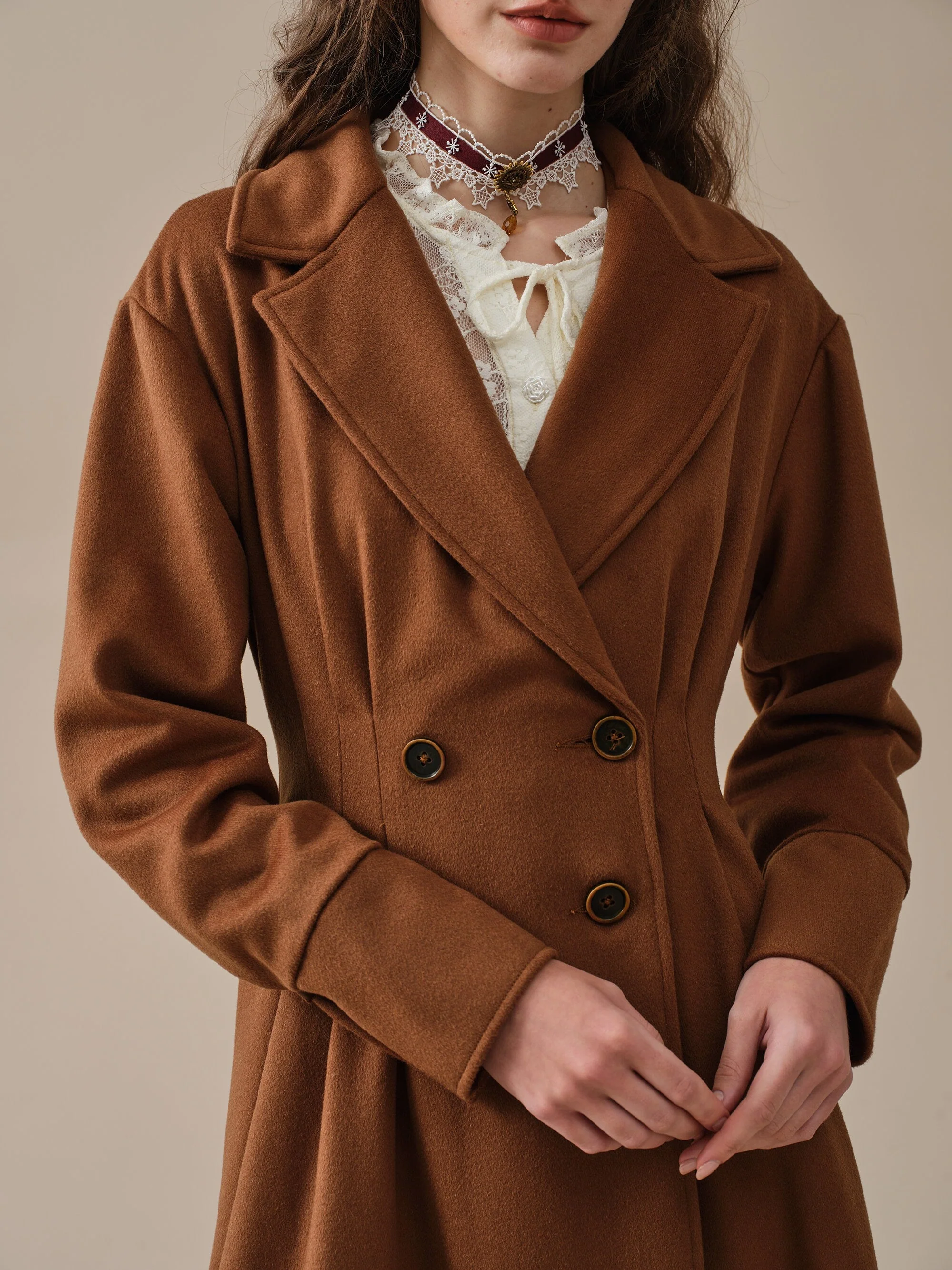 A ROMANCE 31 | DOUBLE BREASTED WOOL COAT - Image 10