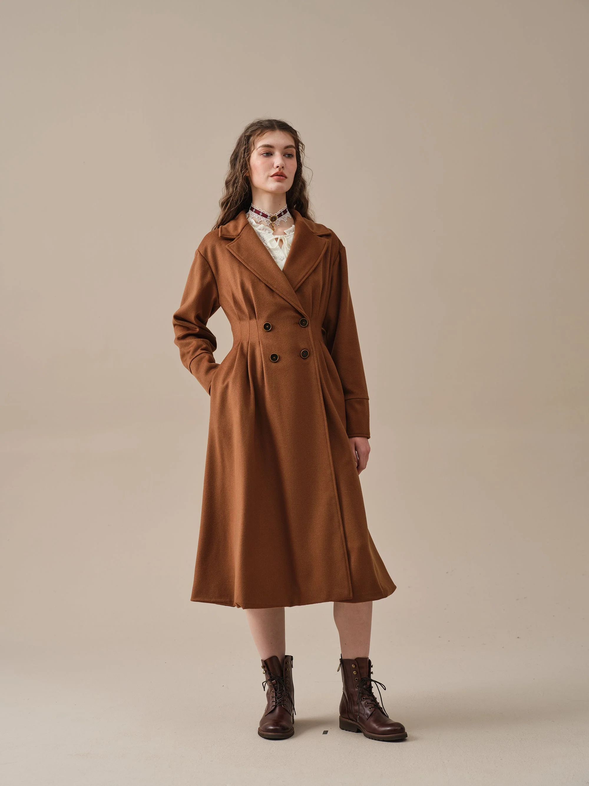 A ROMANCE 31 | DOUBLE BREASTED WOOL COAT - Image 11