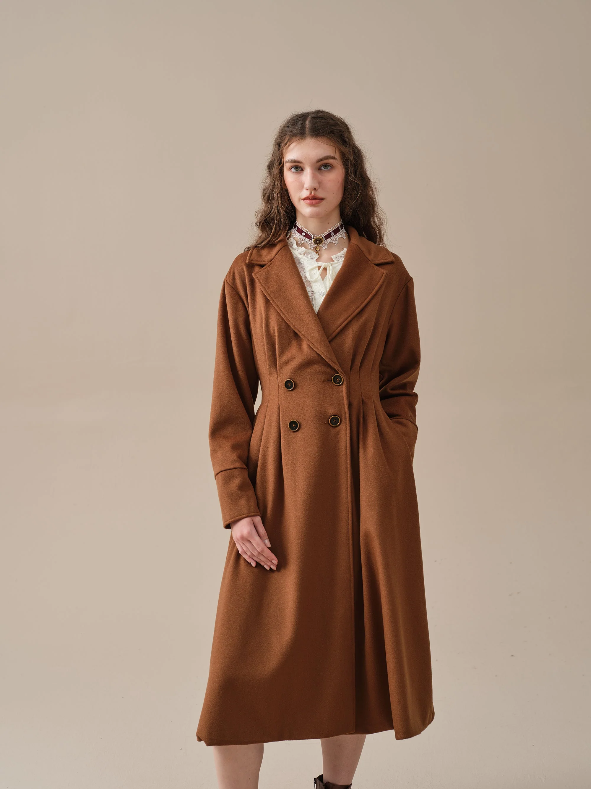 A ROMANCE 31 | DOUBLE BREASTED WOOL COAT - Image 12