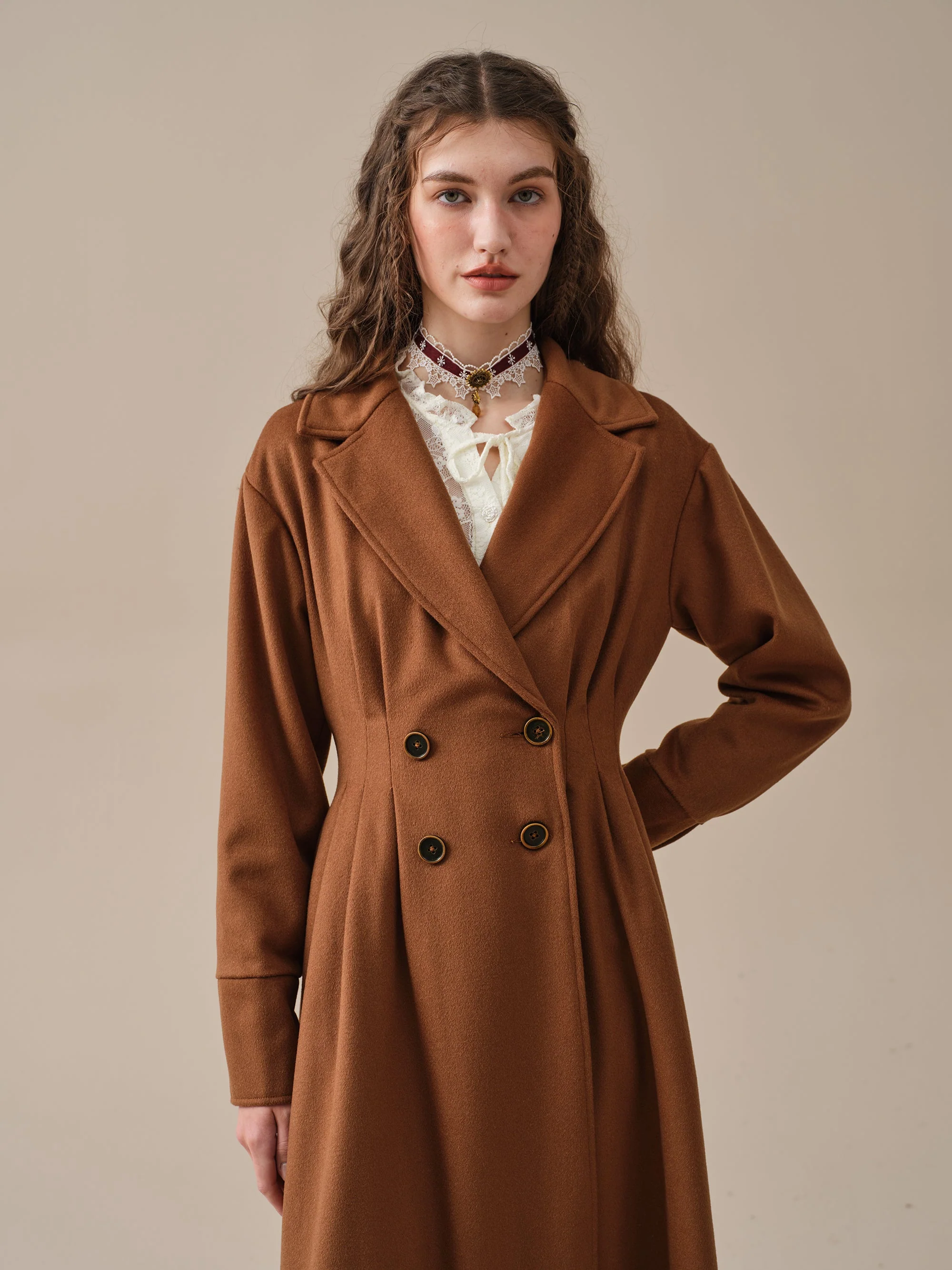 A ROMANCE 31 | DOUBLE BREASTED WOOL COAT - Image 14