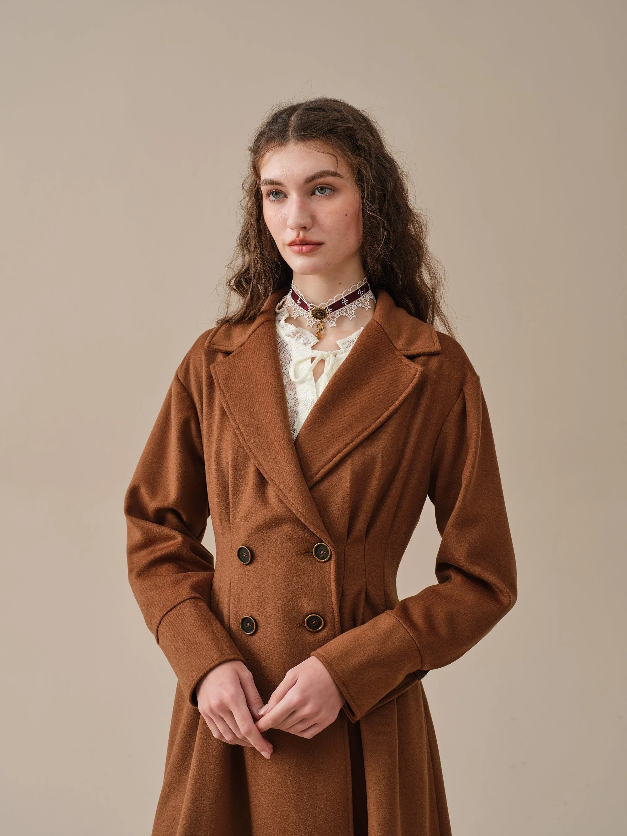 A ROMANCE 31 | DOUBLE BREASTED WOOL COAT - Image 3