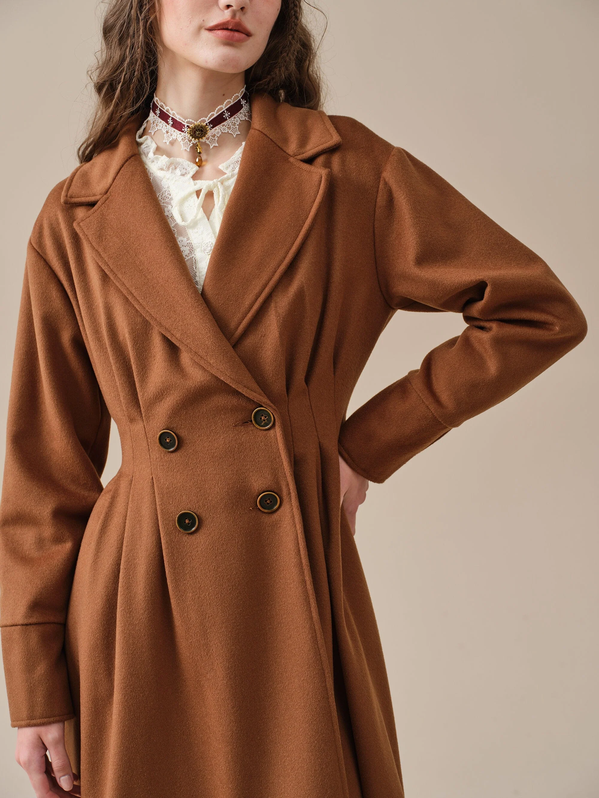 A ROMANCE 31 | DOUBLE BREASTED WOOL COAT - Image 4