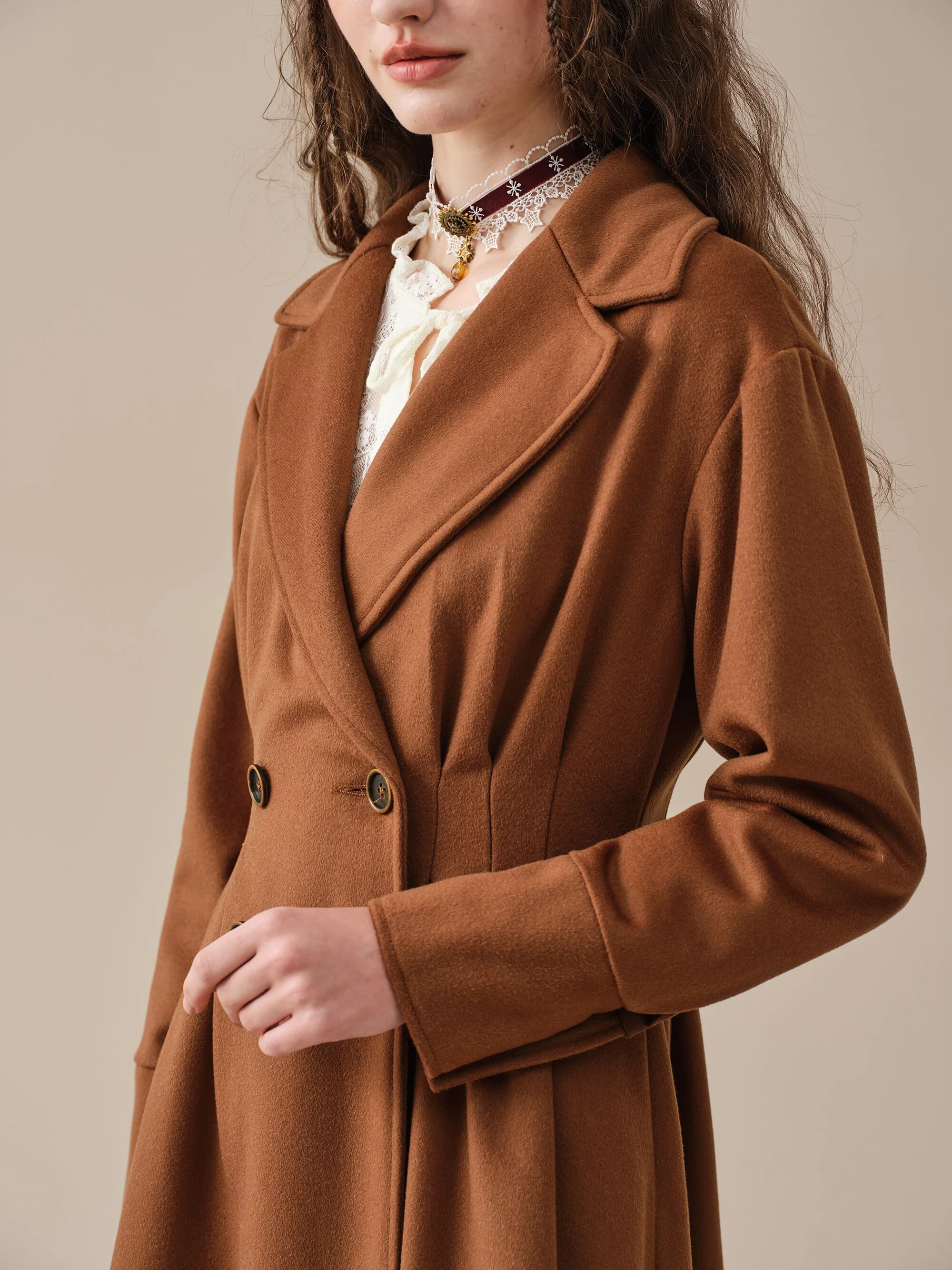 A ROMANCE 31 | DOUBLE BREASTED WOOL COAT - Image 5