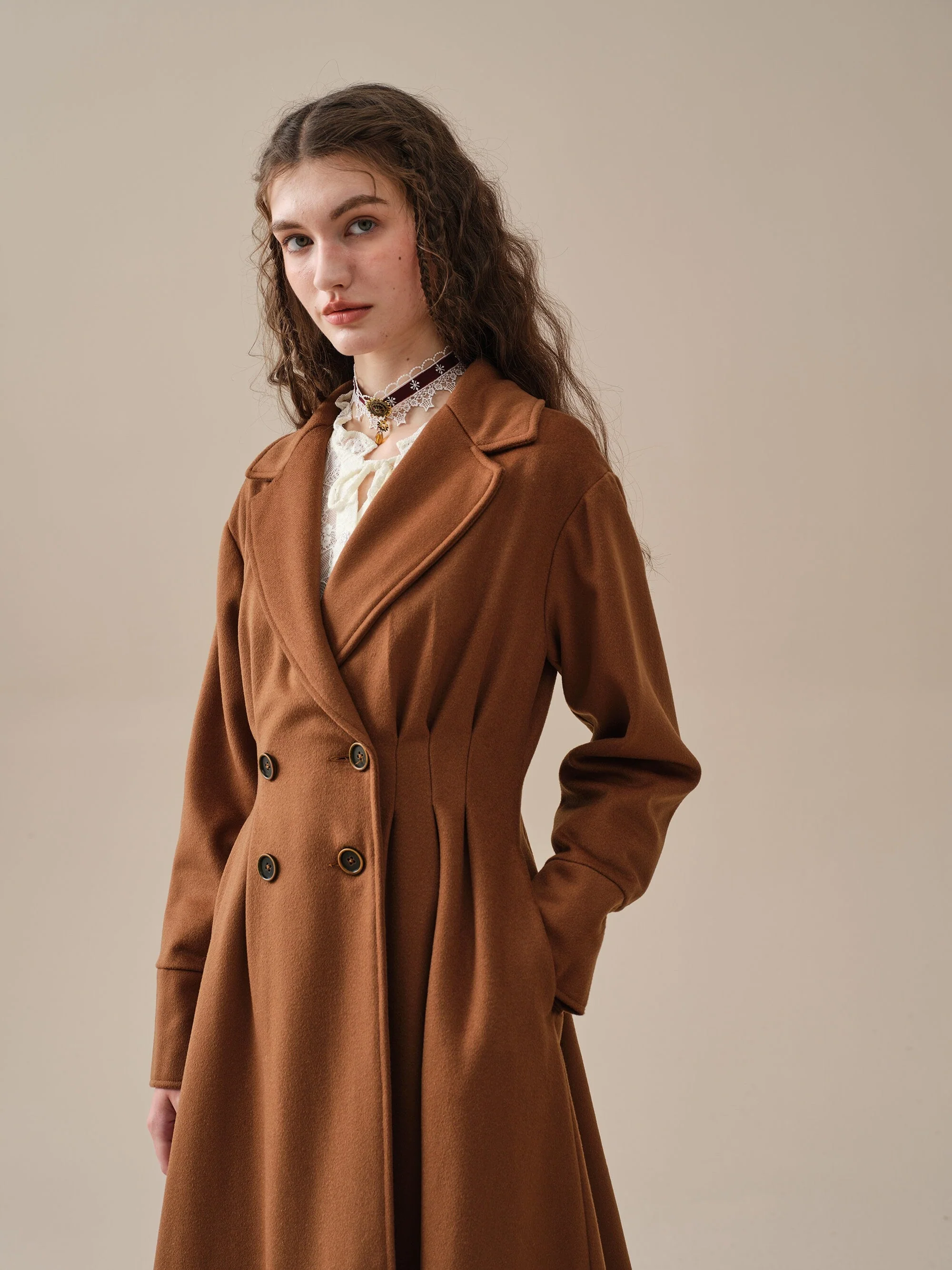 A ROMANCE 31 | DOUBLE BREASTED WOOL COAT - Image 7