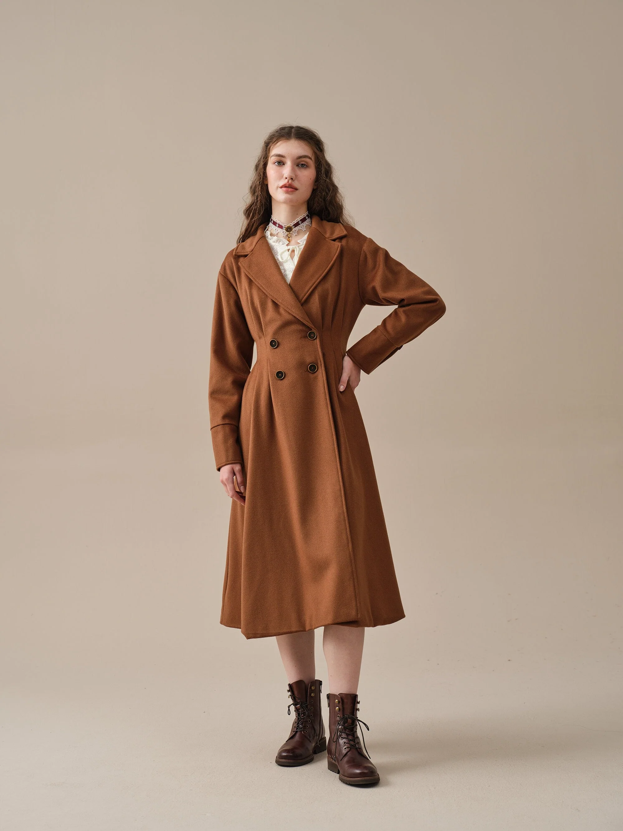 A ROMANCE 31 | DOUBLE BREASTED WOOL COAT - Image 8