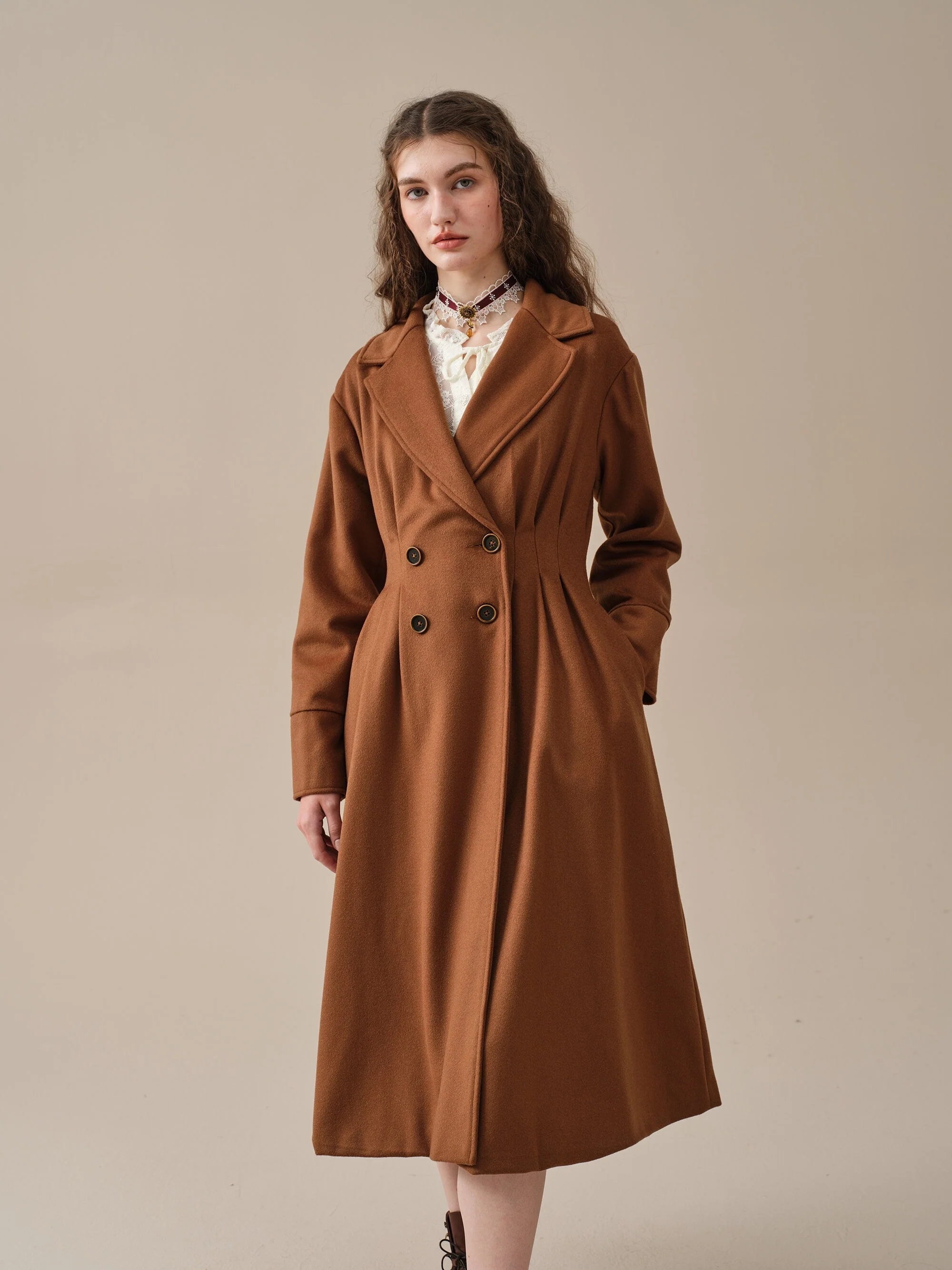 A ROMANCE 31 | DOUBLE BREASTED WOOL COAT - Image 9