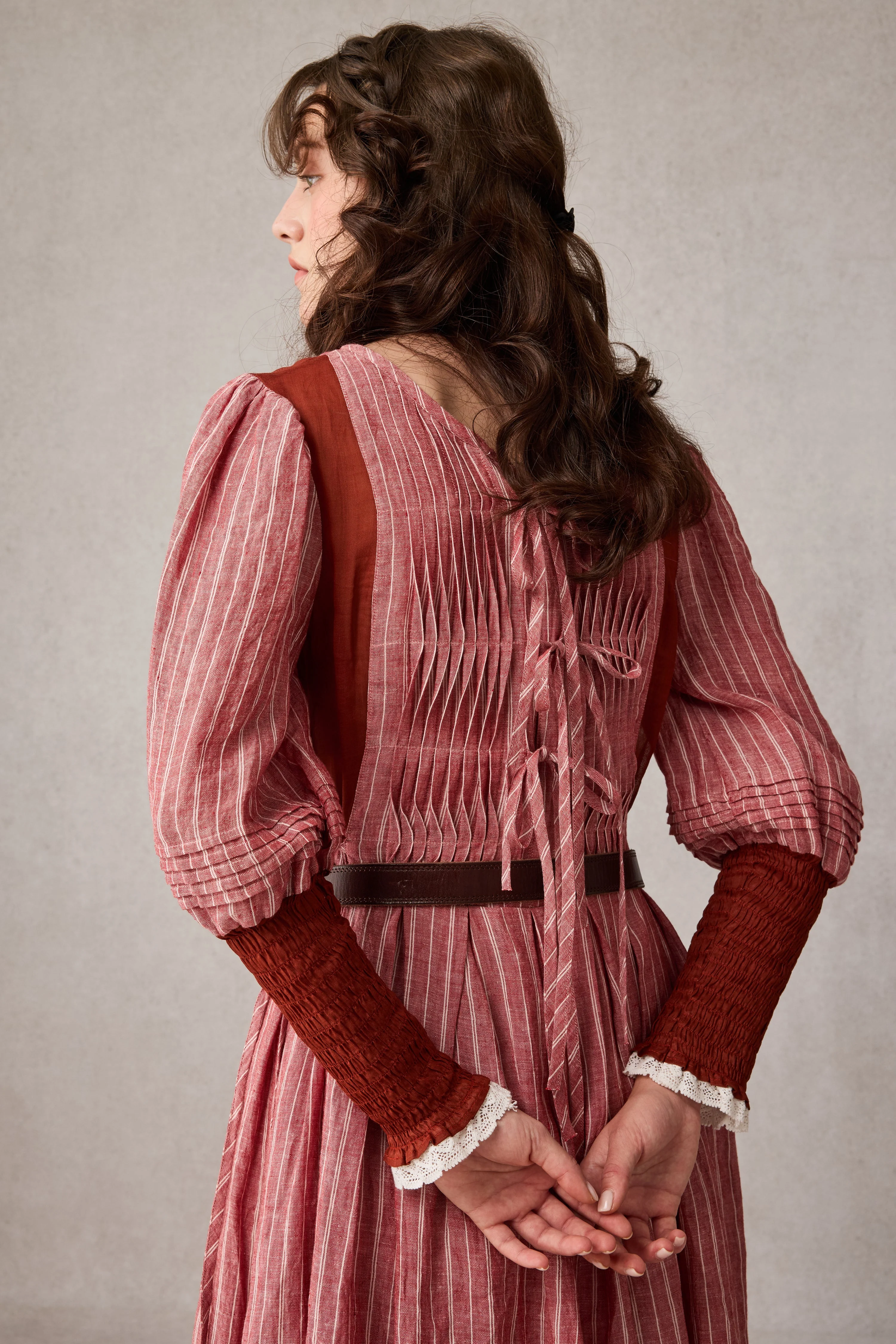 Eliana 15 | Pintucked Patchwork Linen Dress - Image 25