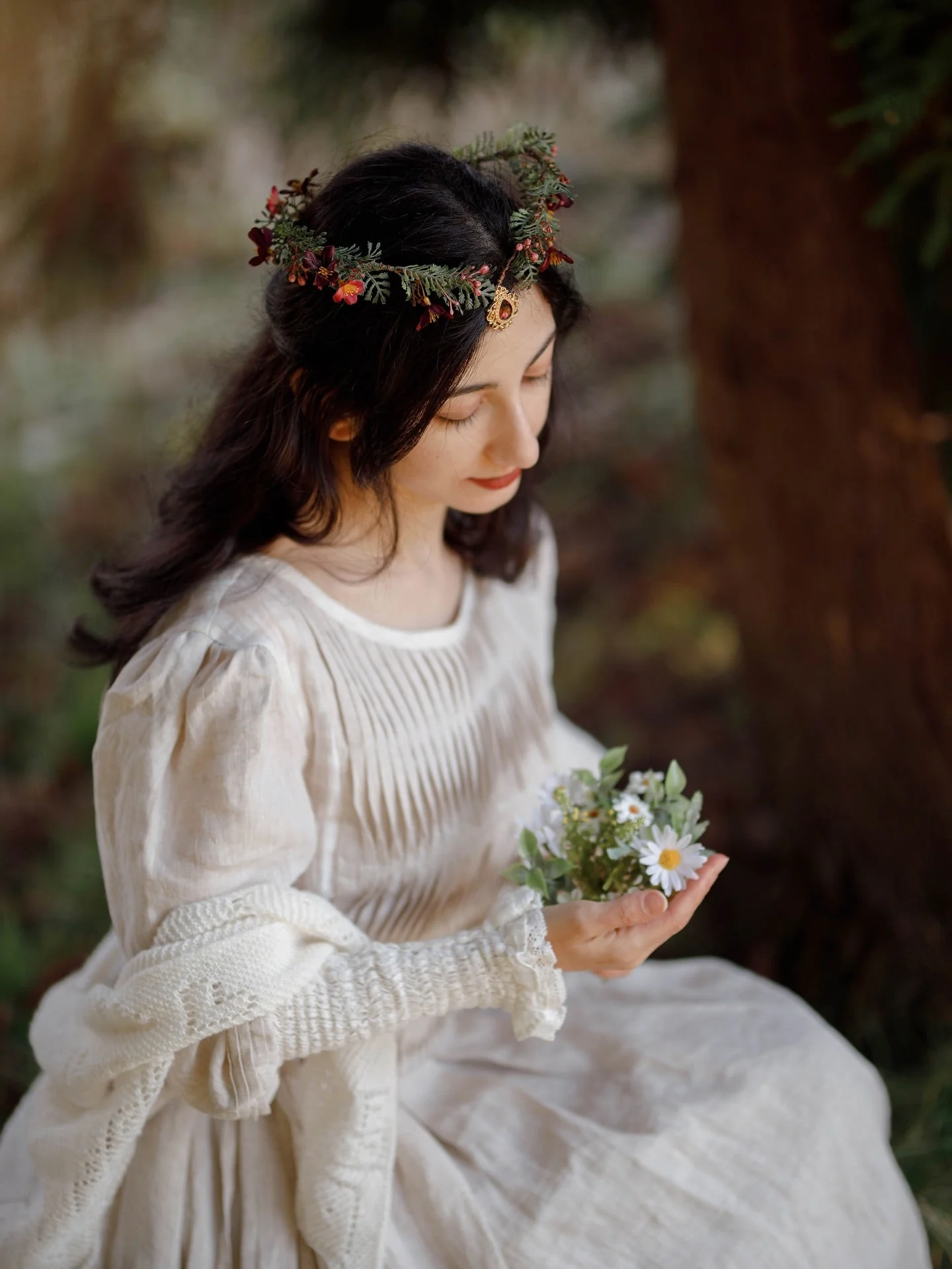 Eliana 15 | Pintucked Patchwork Linen Dress - Image 5