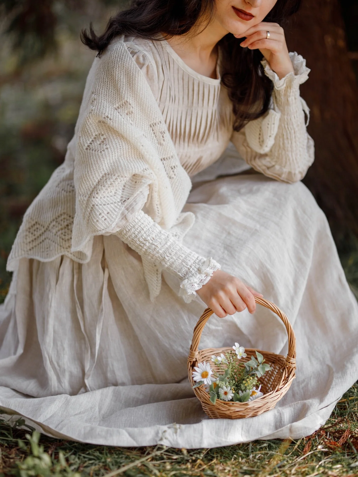 Eliana 15 | Pintucked Patchwork Linen Dress - Image 6