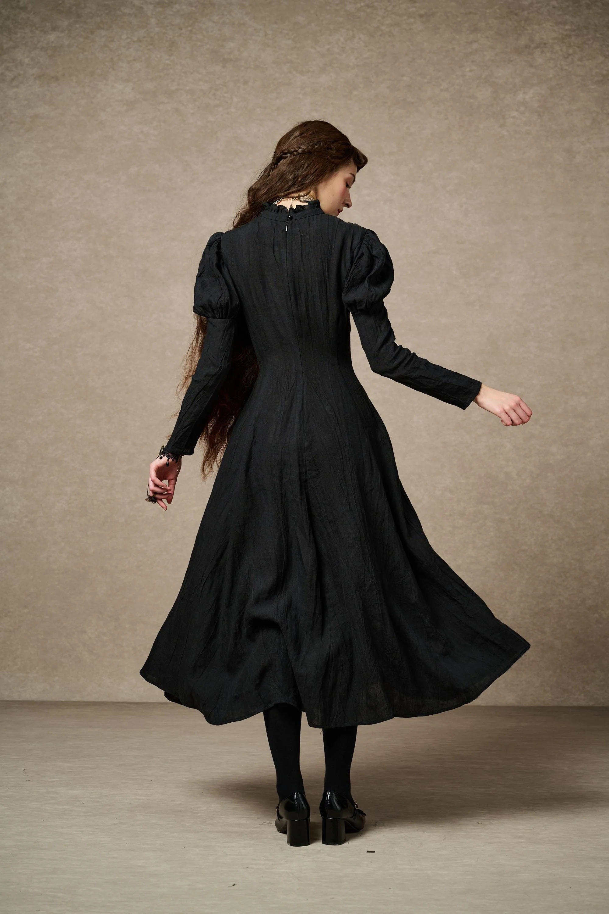 Elizabeth 15 | Victorian Linen Dress - Image 13