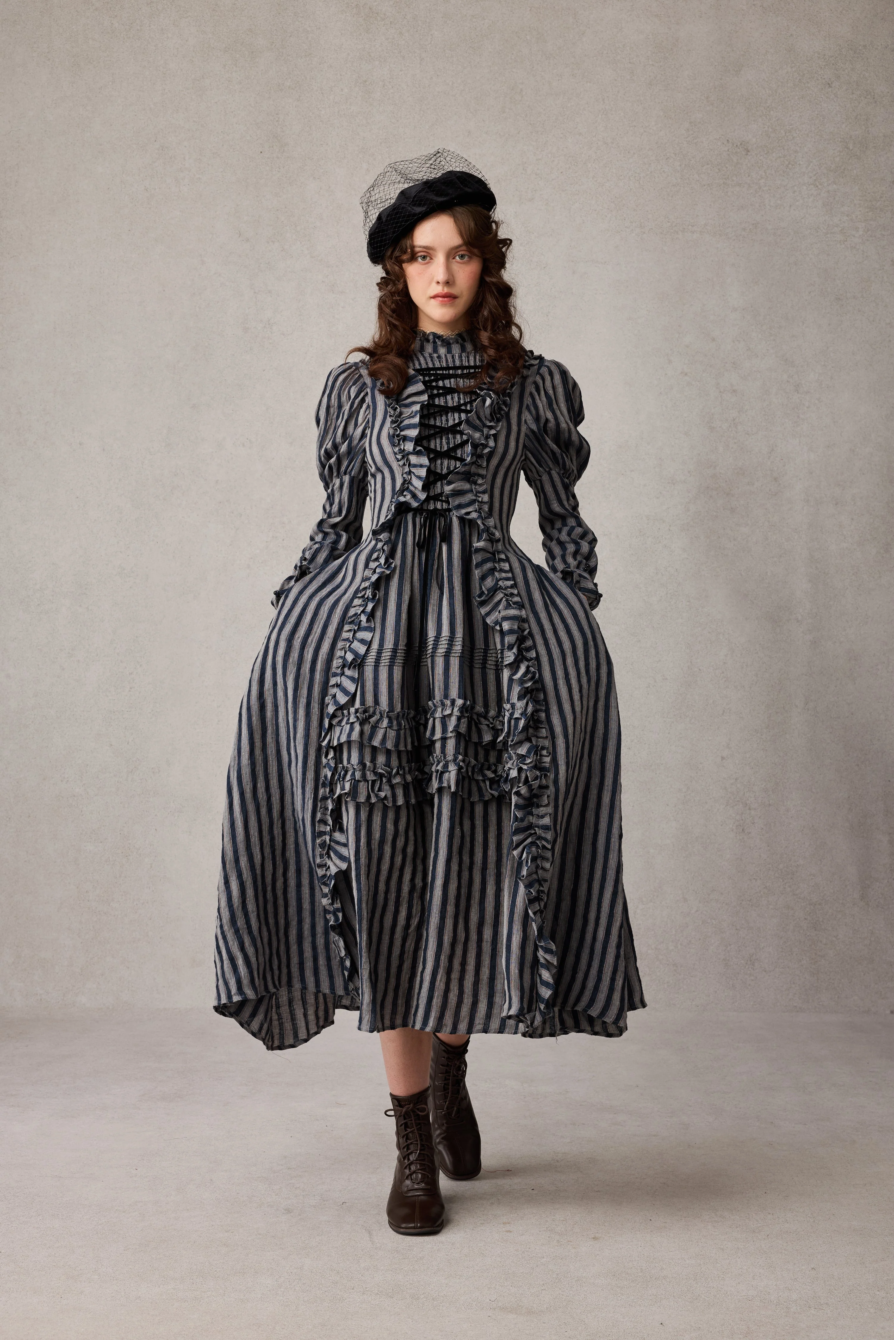 Elizabeth 15 | Victorian Linen Dress - Image 33