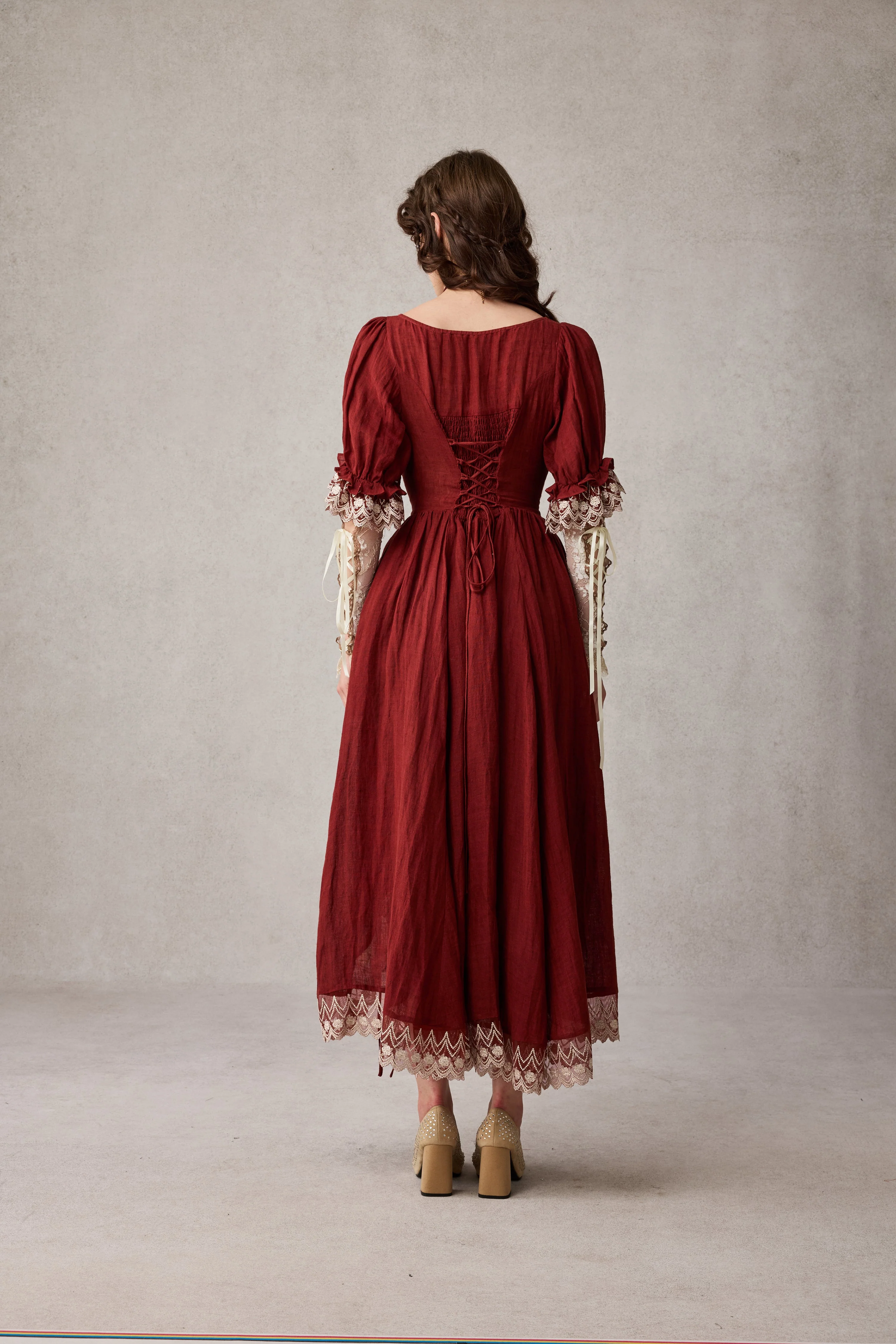 Elowen 27 | Lace Linen dress gown ( 2 way to wear ) - Image 12