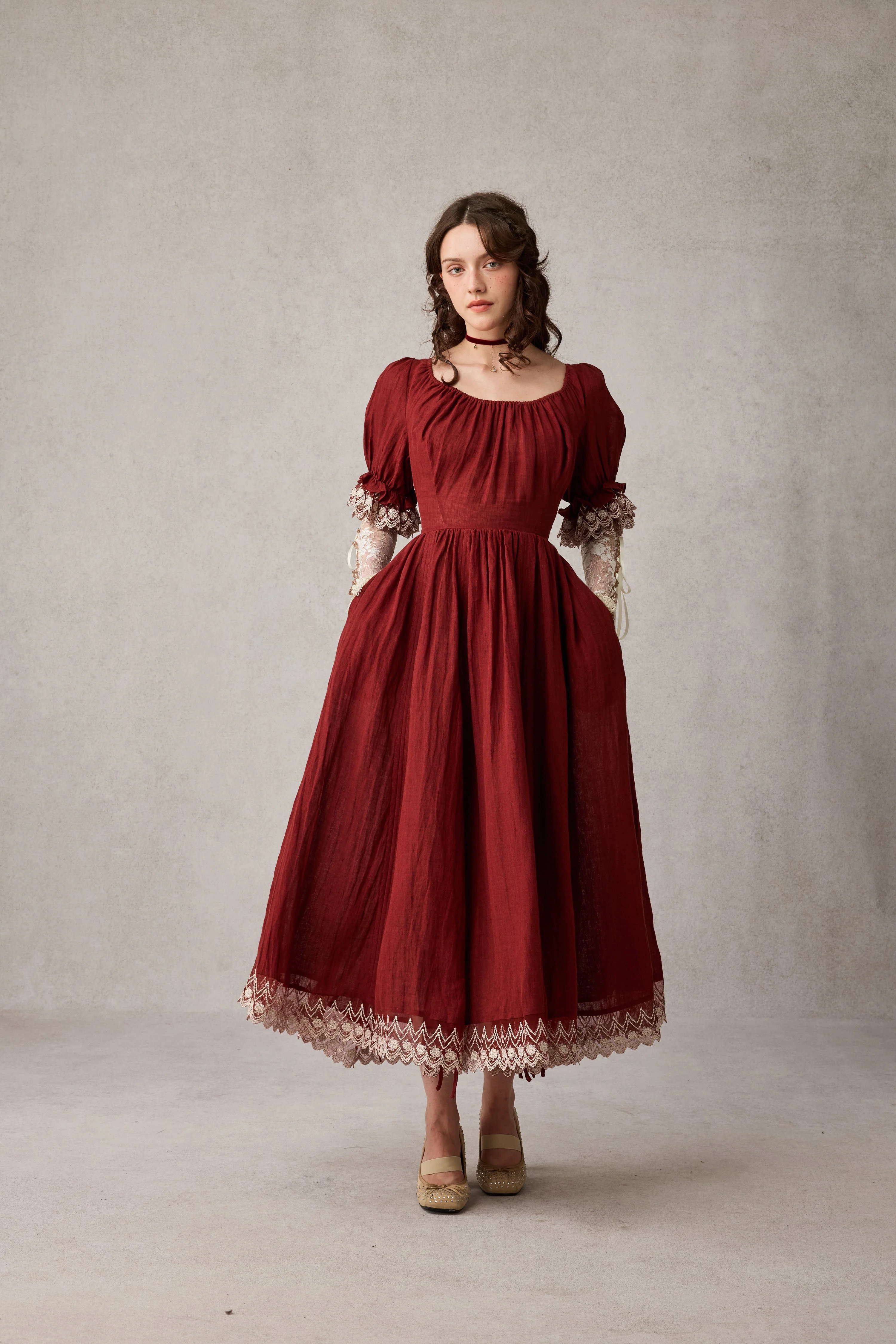 Elowen 27 | Lace Linen dress gown ( 2 way to wear ) - Image 15