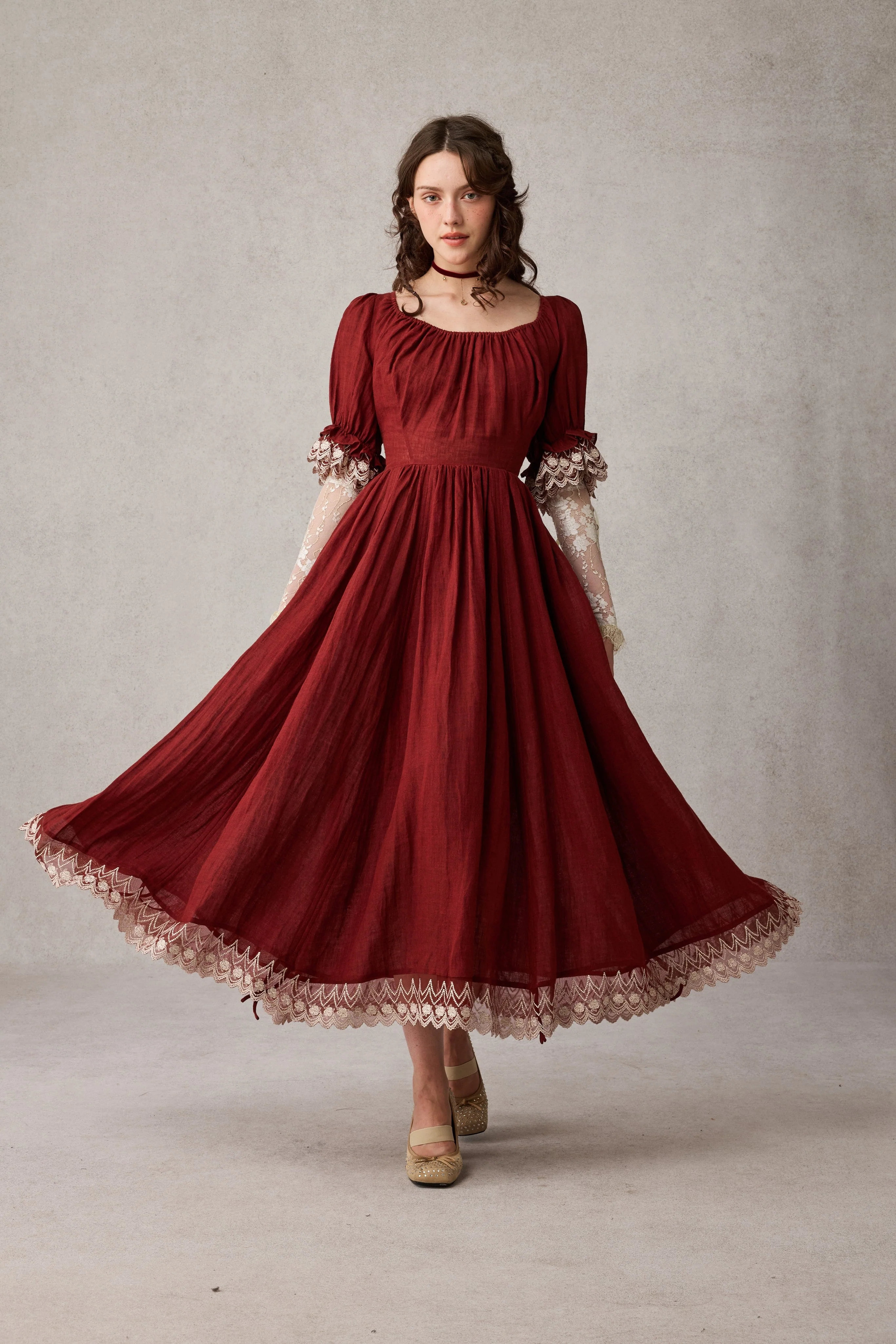 Elowen 27 | Lace Linen dress gown ( 2 way to wear ) - Image 17